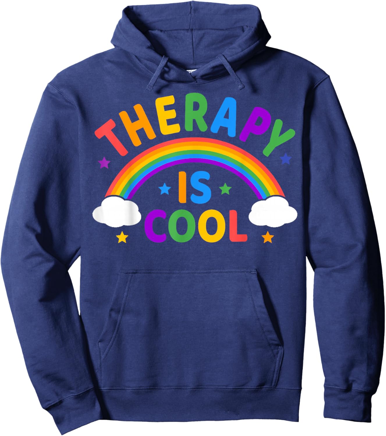Rainbow Therapy Is Cool, Mental Health Matter Awareness Hoodie - Hoodie | Navy
