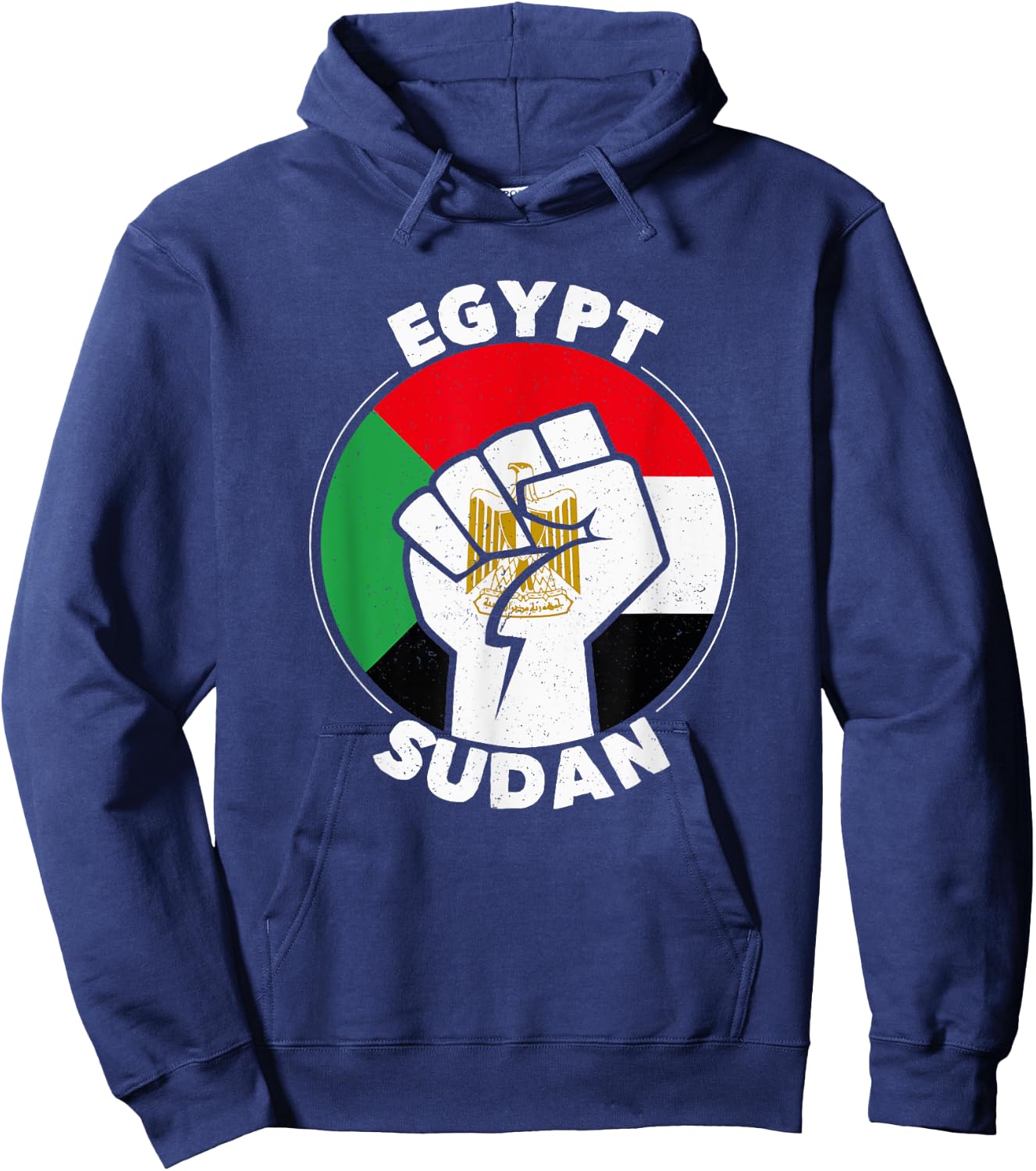 Egypt Sudan Proud Egyptian & Sudanese Countries Flag Hoodie - Hoodie | Navy