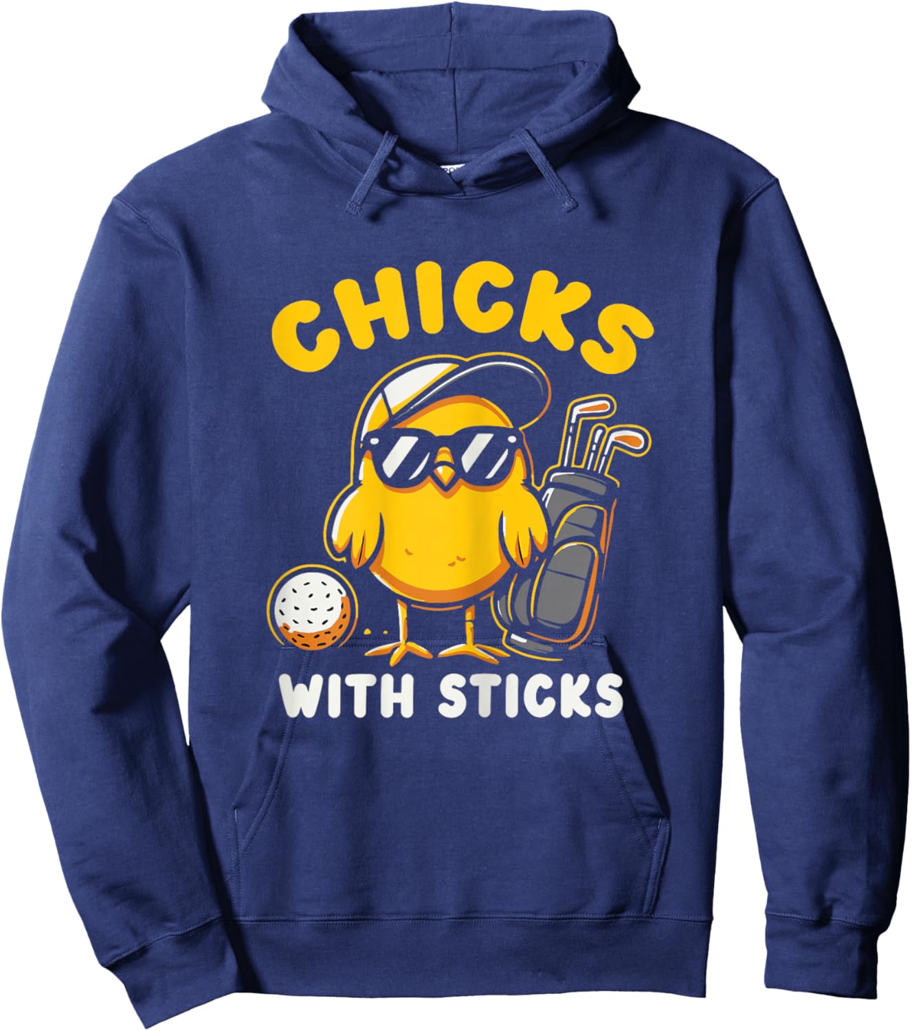 Chicks with Sticks Golfer Girl Woman Golf Club Golfing Hoodie - Hoodie | Navy