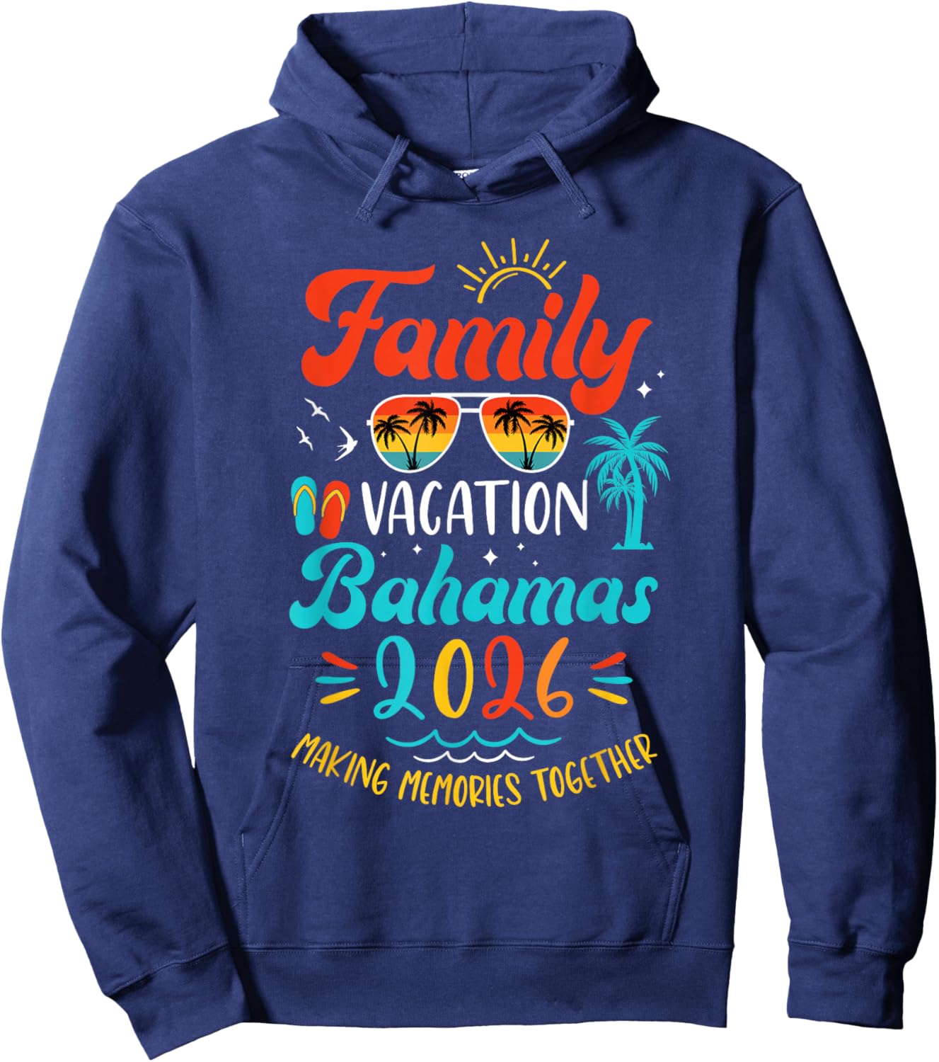 Family Vacation 2026 Bahamas Matching Summer Vacation Hoodie - Hoodie | Navy