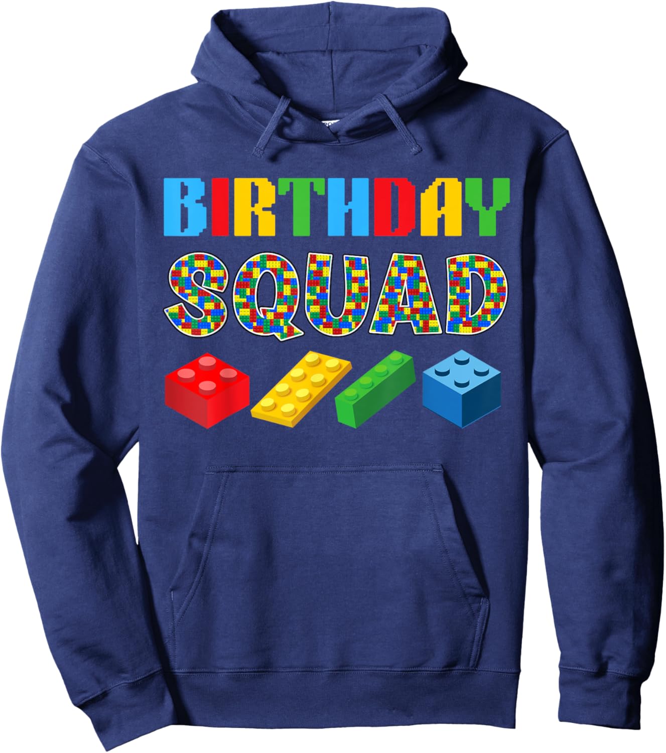 Birthday Squad Blocks Building Master Builder Bday Funny Hoodie - Hoodie | Navy