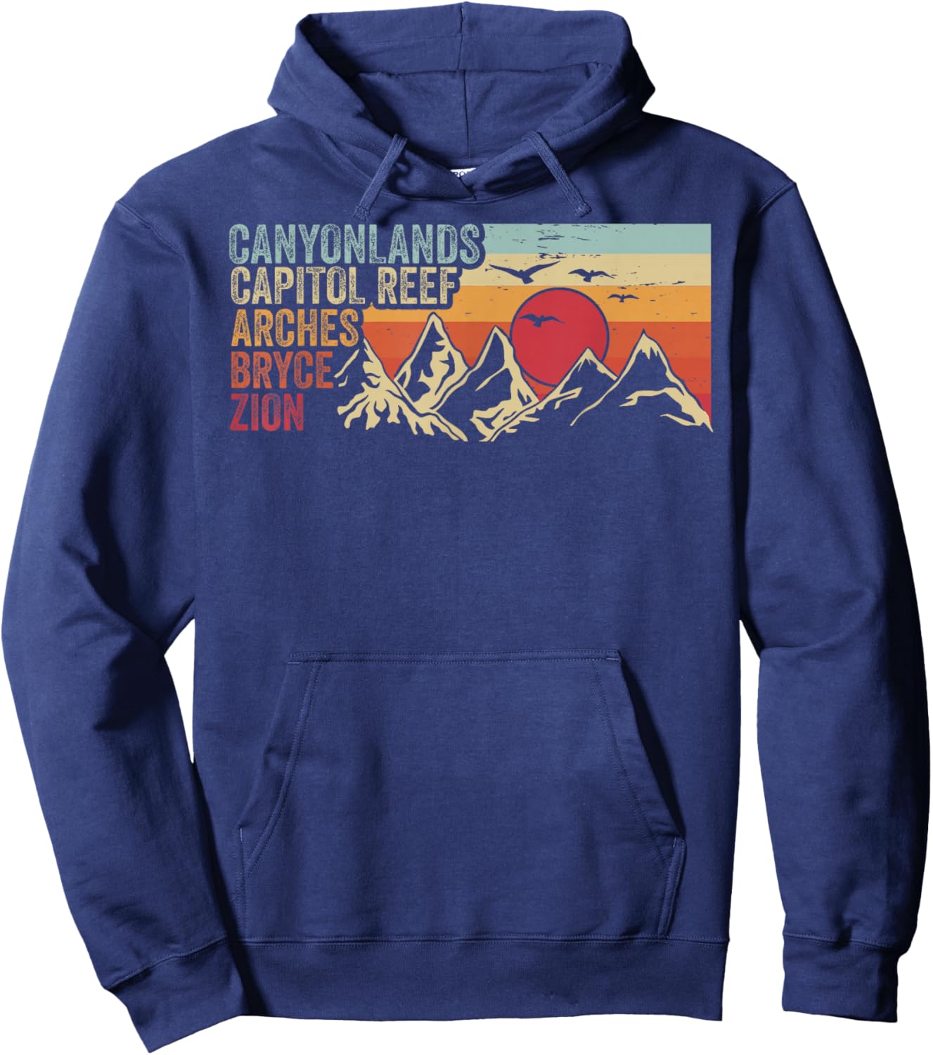 Vintage Utah Souvenir Big 5 Utah Mighty Five National Park Hoodie - Hoodie | Navy