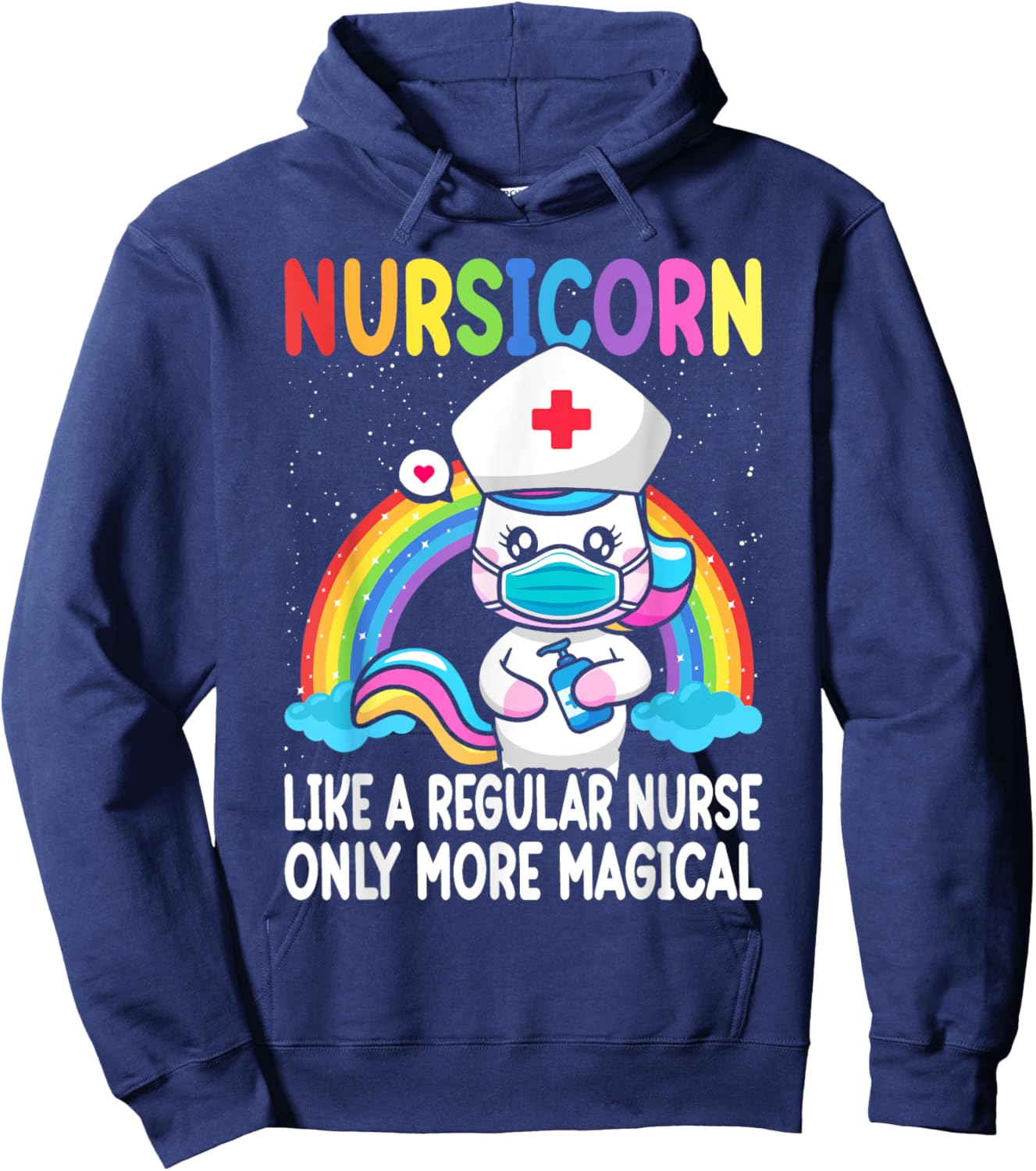Cool Nurse Women Unicorn Medical Nurses RN Nursing Hoodie - Hoodie | Navy