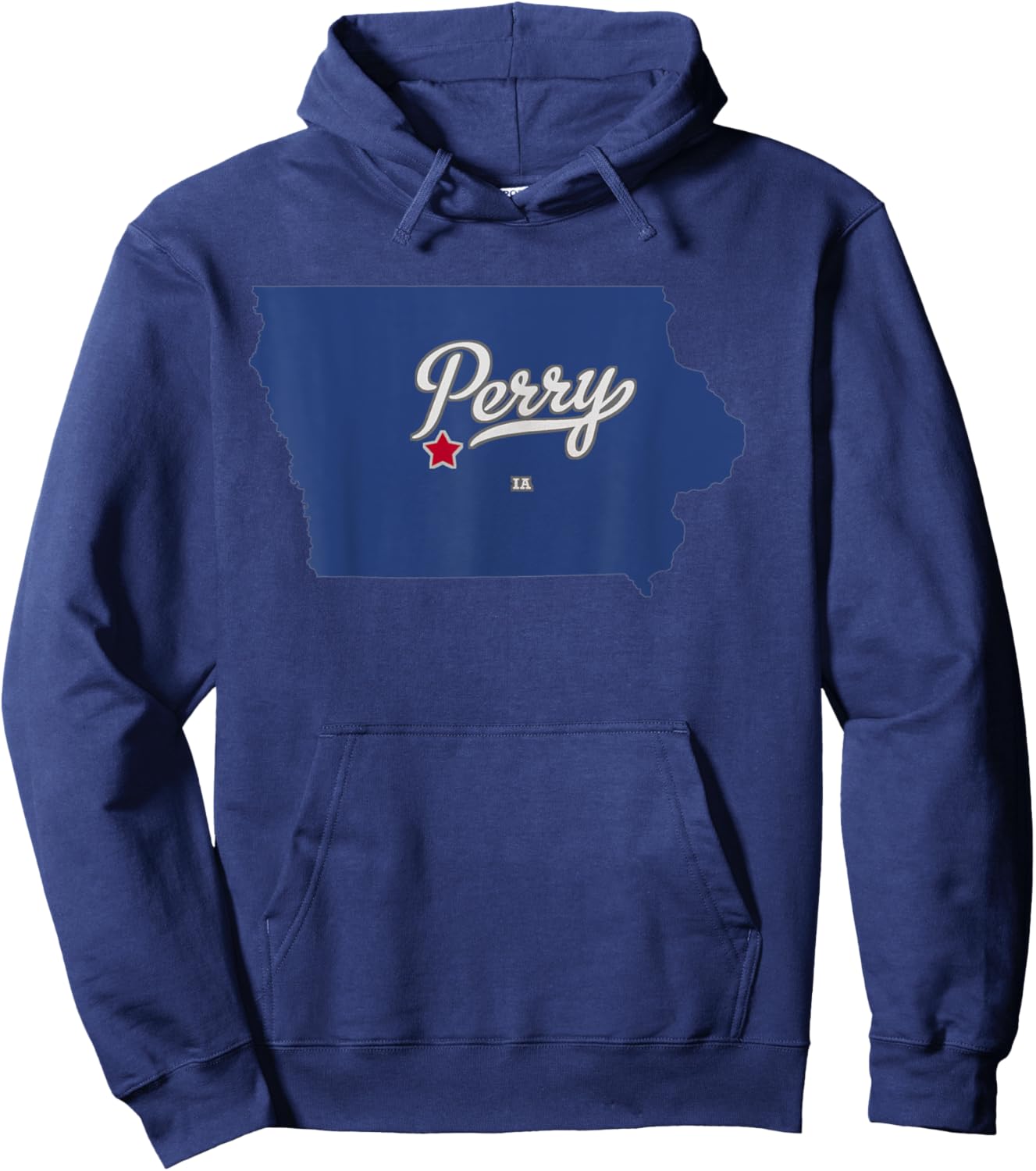 Perry Iowa IA Map Hoodie - Hoodie | Navy
