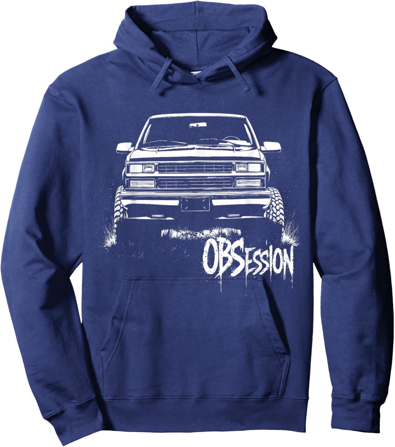 CK Truck Silhouette GMT400 OBS OBSession Old Body Style 4x4 Hoodie - Hoodie | Navy