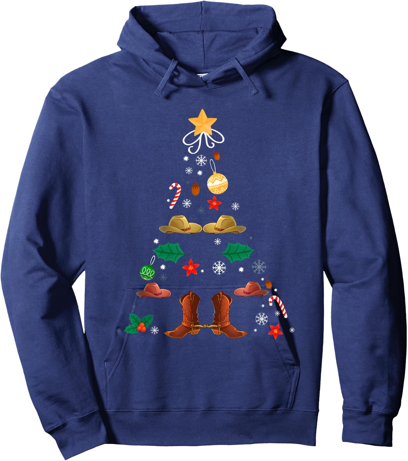 Christmas Tree Christmas New Year Line Dance Xmas Winter Hoodie - Hoodie | Navy