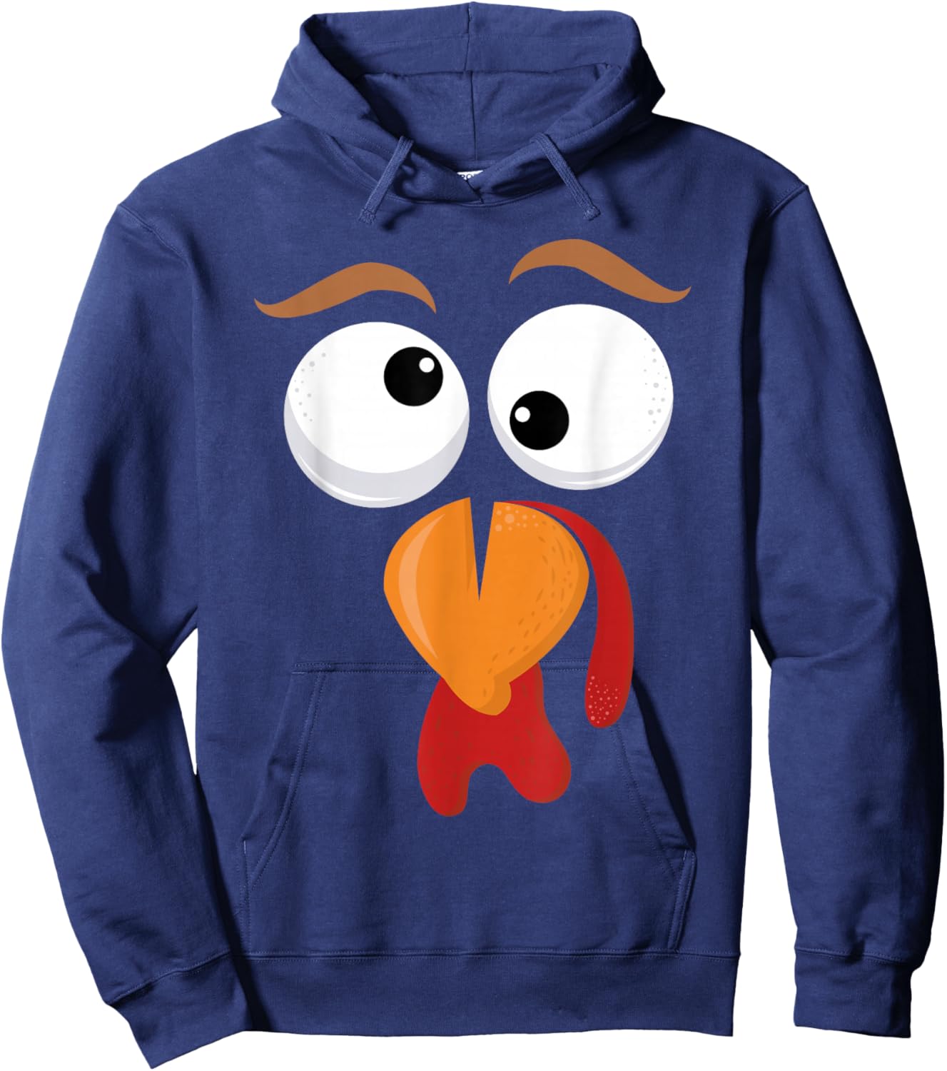 Funny Silly Turkey Face Happy Turkey Day Thanksgiving Hoodie - Hoodie | Navy