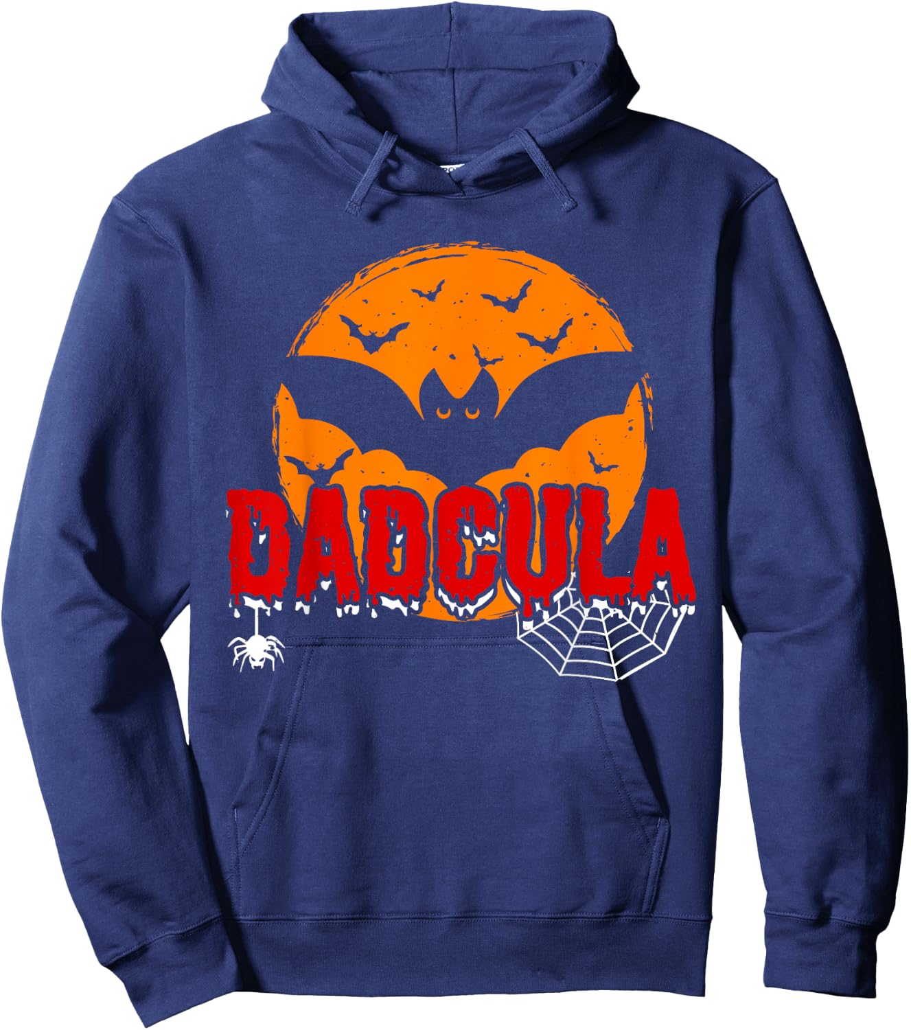 Dadcula Vampire Dad Vampire Costume Halloween Dracula Dad Hoodie - Hoodie | Navy