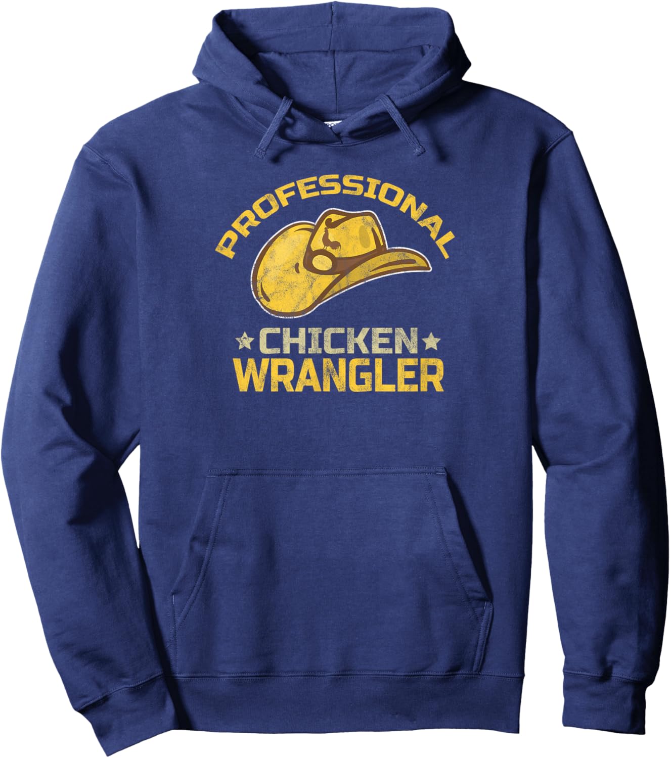 Funny Chicken Farmer Farming Professional Chicken Wrangler Hoodie - Hoodie | Navy