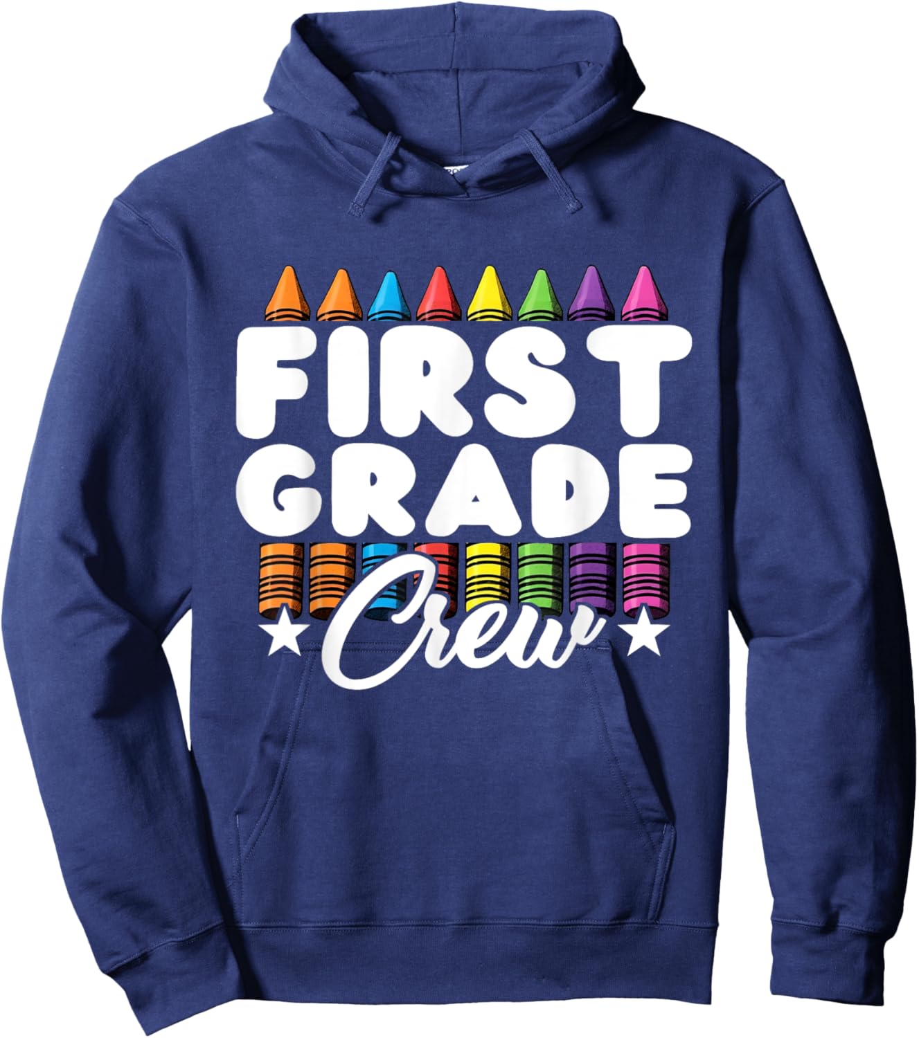 First Grade Crew Teacher Kids Team Back To School Squad Hoodie - Hoodie | Navy