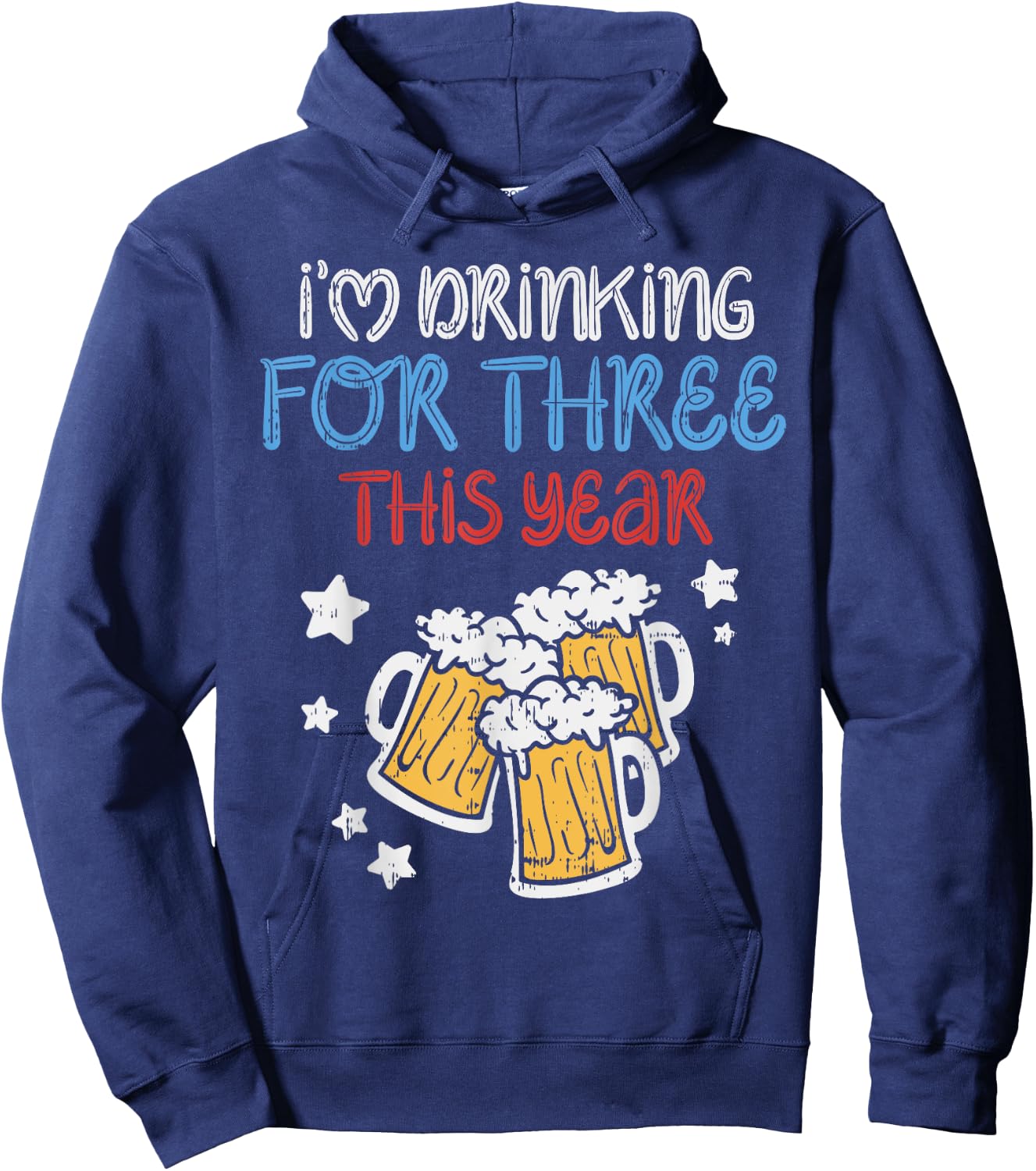Drinking For Three Funny Baby 4th Of July Pregnancy Soon Dad Hoodie - Hoodie | Navy