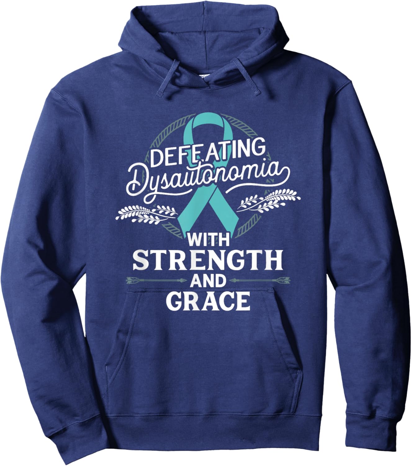 Defeating Dysautonomia Turquoise Pots Dysautonomia Awareness Hoodie - Hoodie | Navy