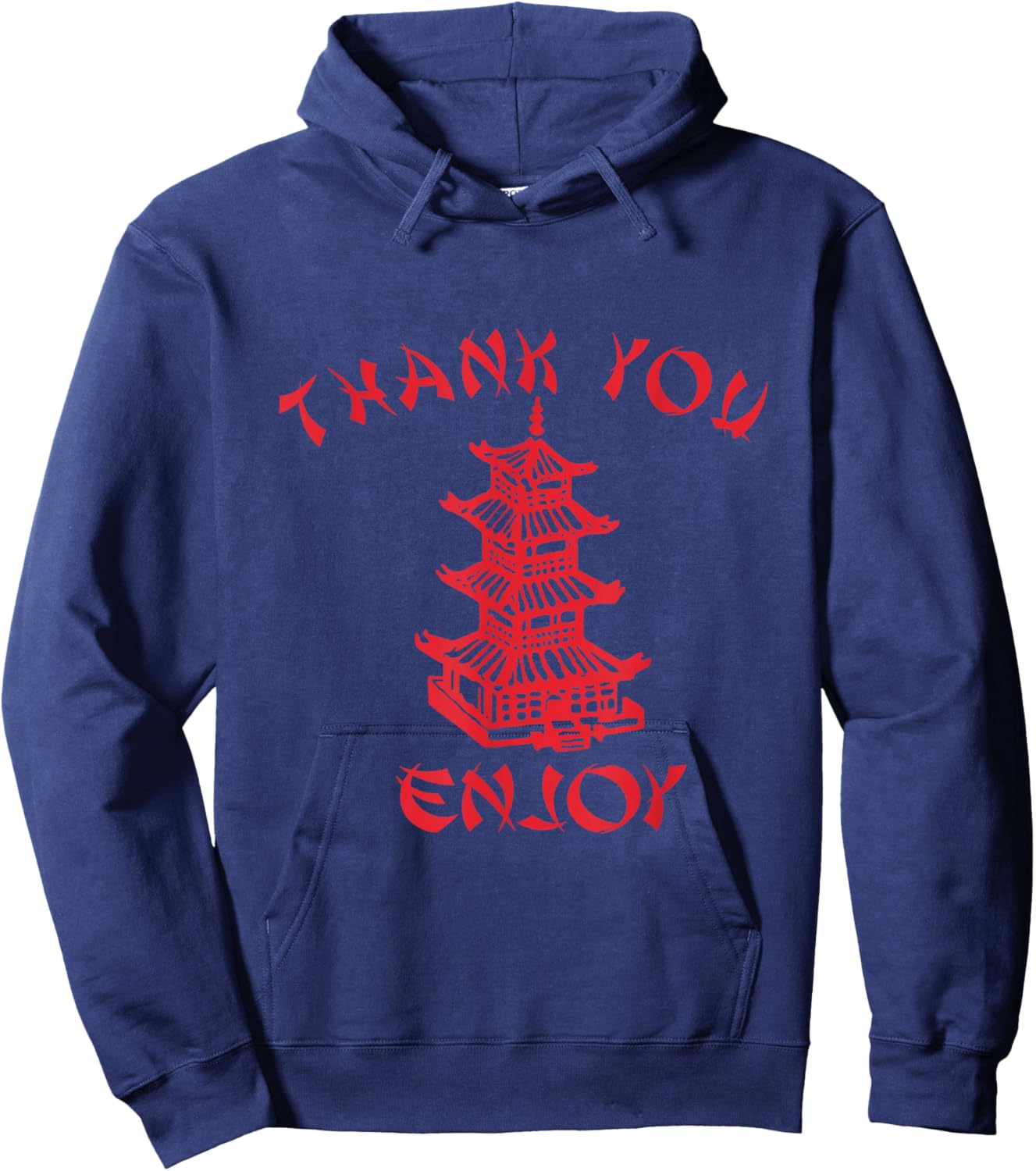 Chinese Takeaway Food Thank You Enjoy Funny Asian Small Hoodie - Hoodie | Navy