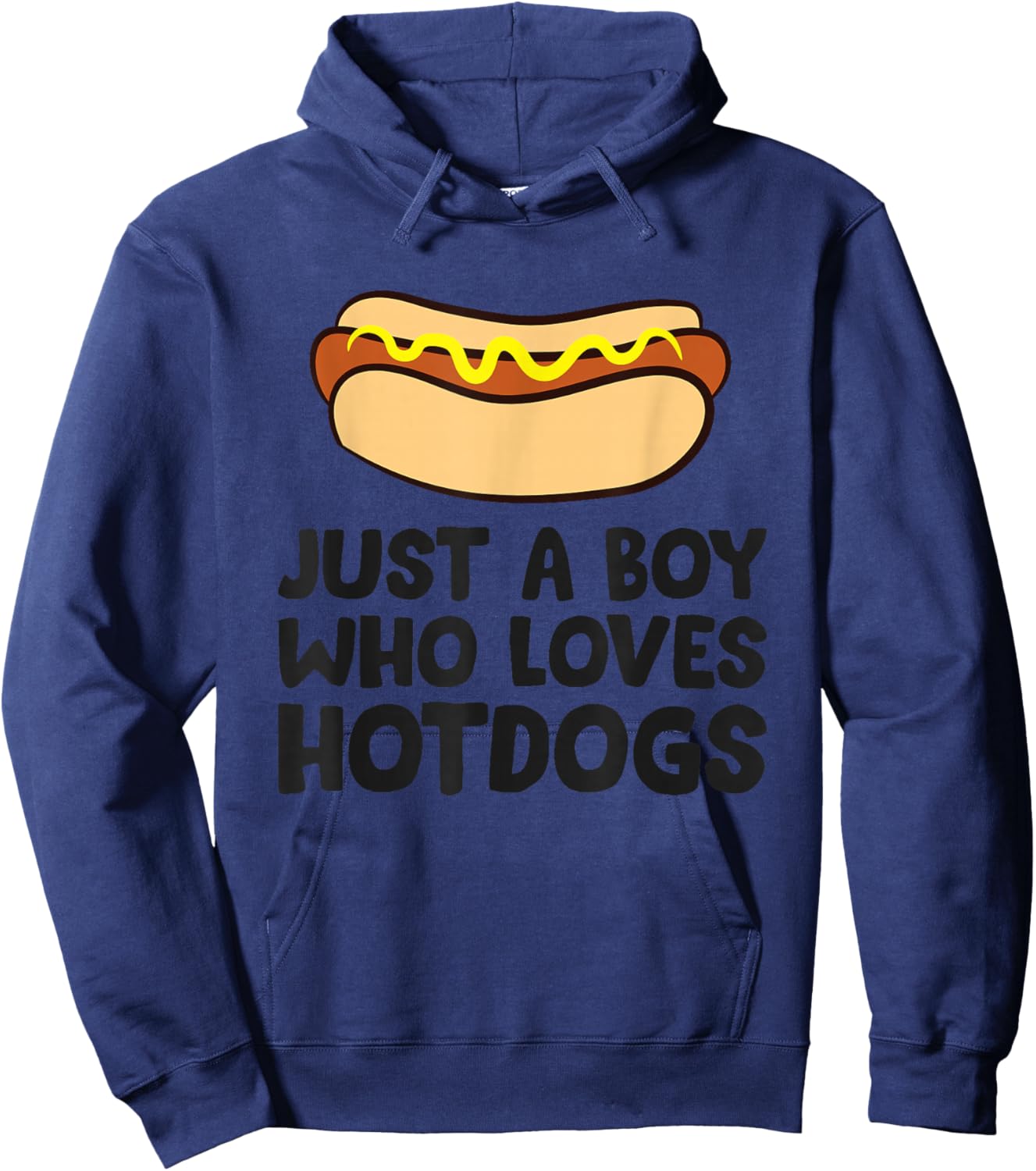 Just a Boy Who Loves Hot Dogs Hoodie - Hoodie | Navy