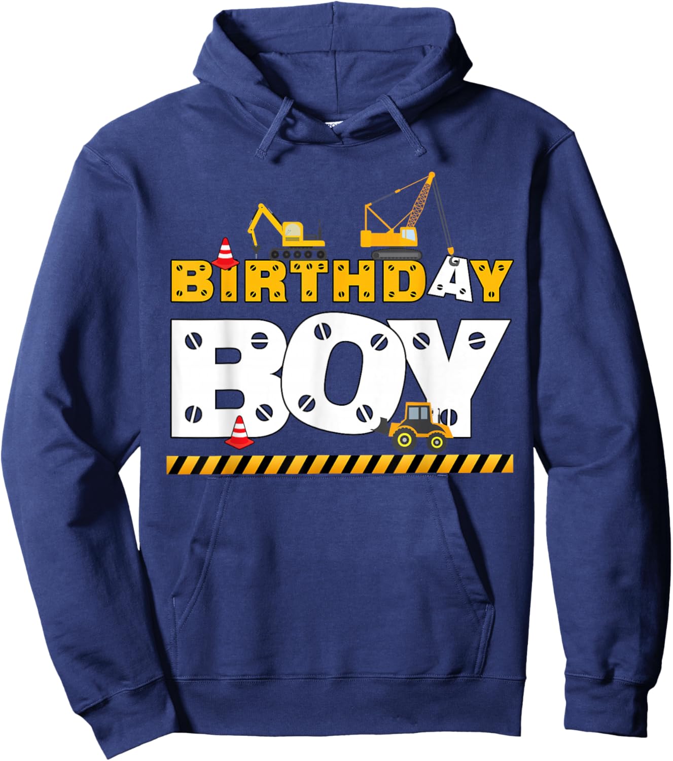 Birthday Boy Construction Family Birthday Party Hoodie - Hoodie | Navy