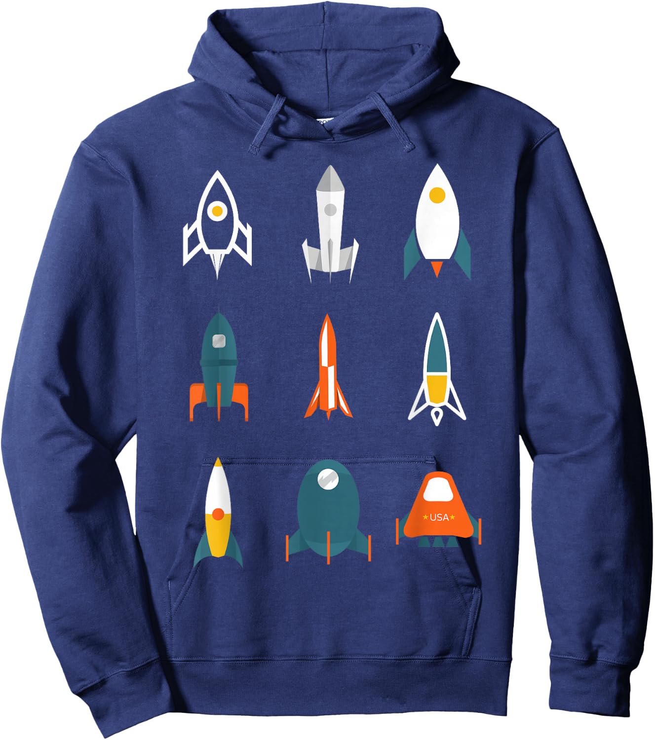 Types of Space Rockets Astronaut Gift Shirt for Kids, Boys Hoodie - Hoodie | Navy