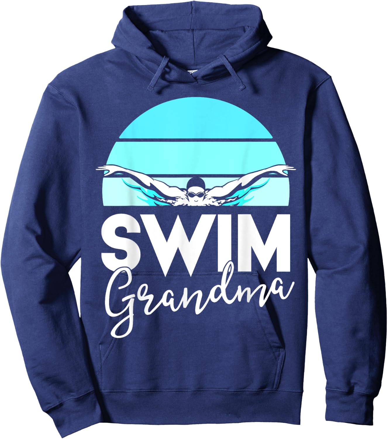 Swim Team Shirt Grandma Mama Swimming Meet Swimmer Gift Hoodie - Hoodie | Navy