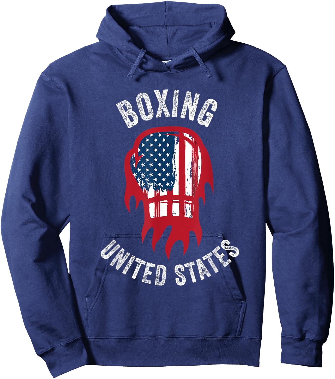 Boxing USA Support the Team Shirt USA Flag Boxer Hoodie - Hoodie | Navy