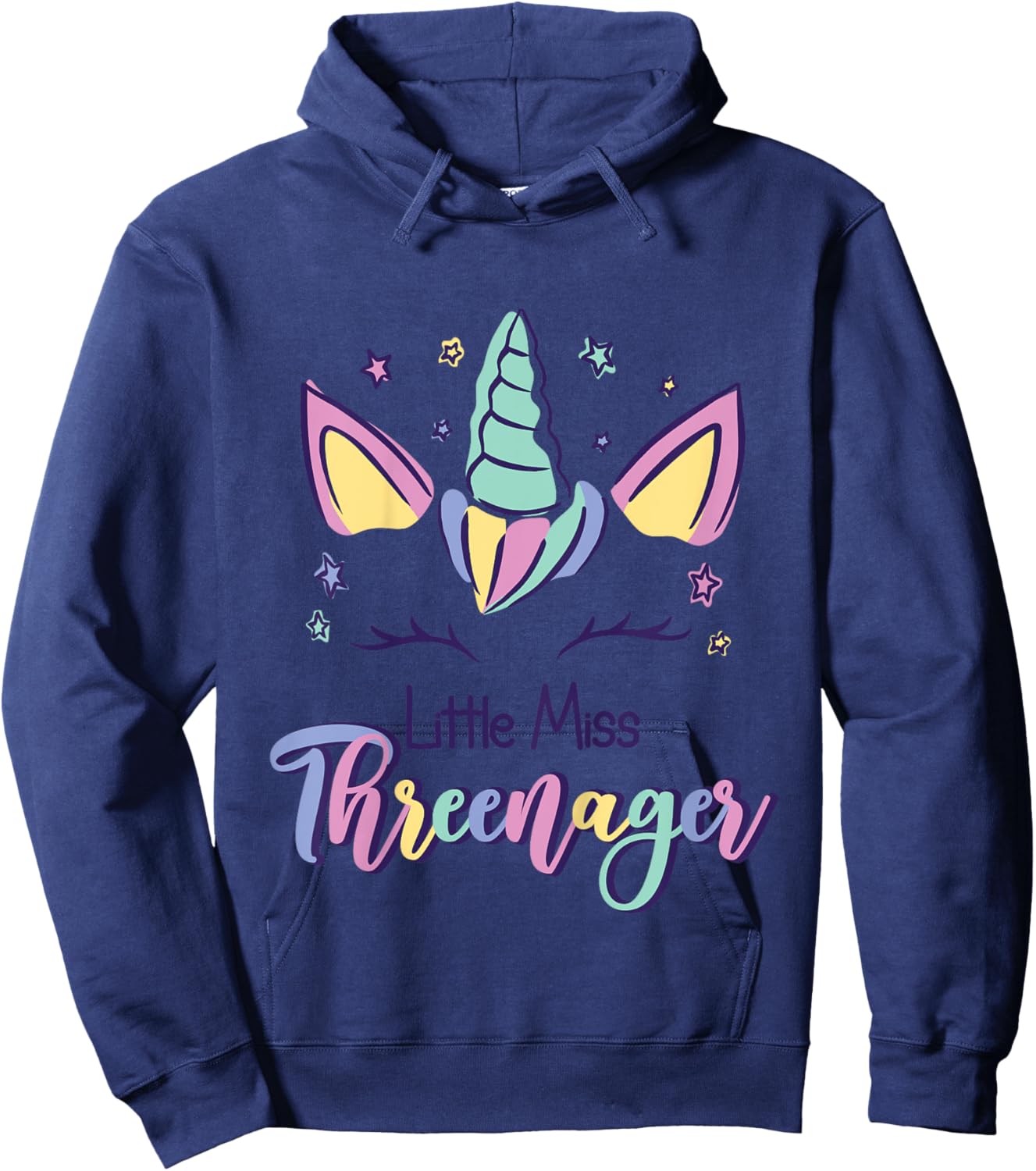 Little Miss Threenager Birthday 3 Years Hoodie - Hoodie | Navy