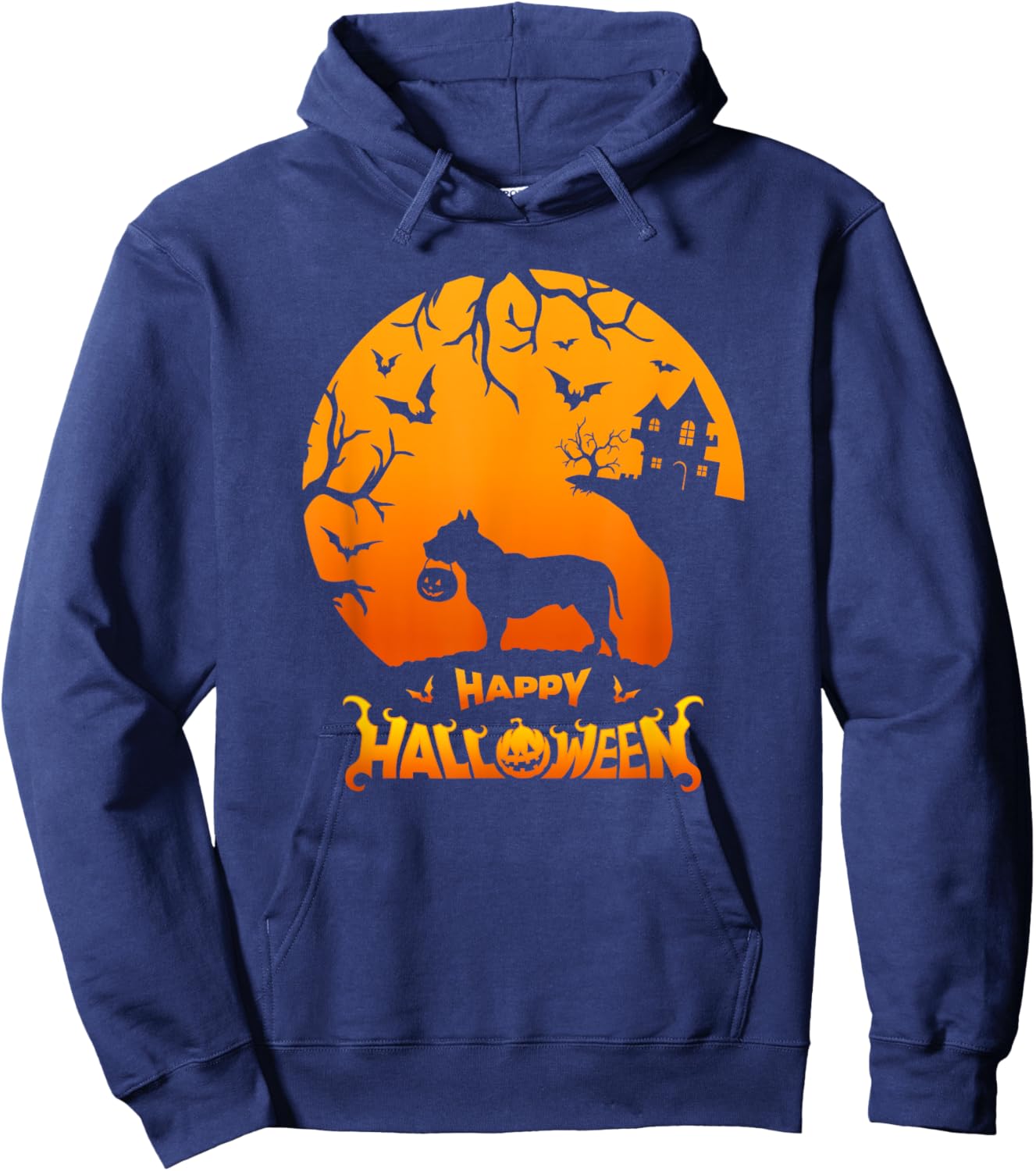 Pitbull Pittie Happy Halloween Costume Dog Boo Dogs Hoodie - Hoodie | Navy