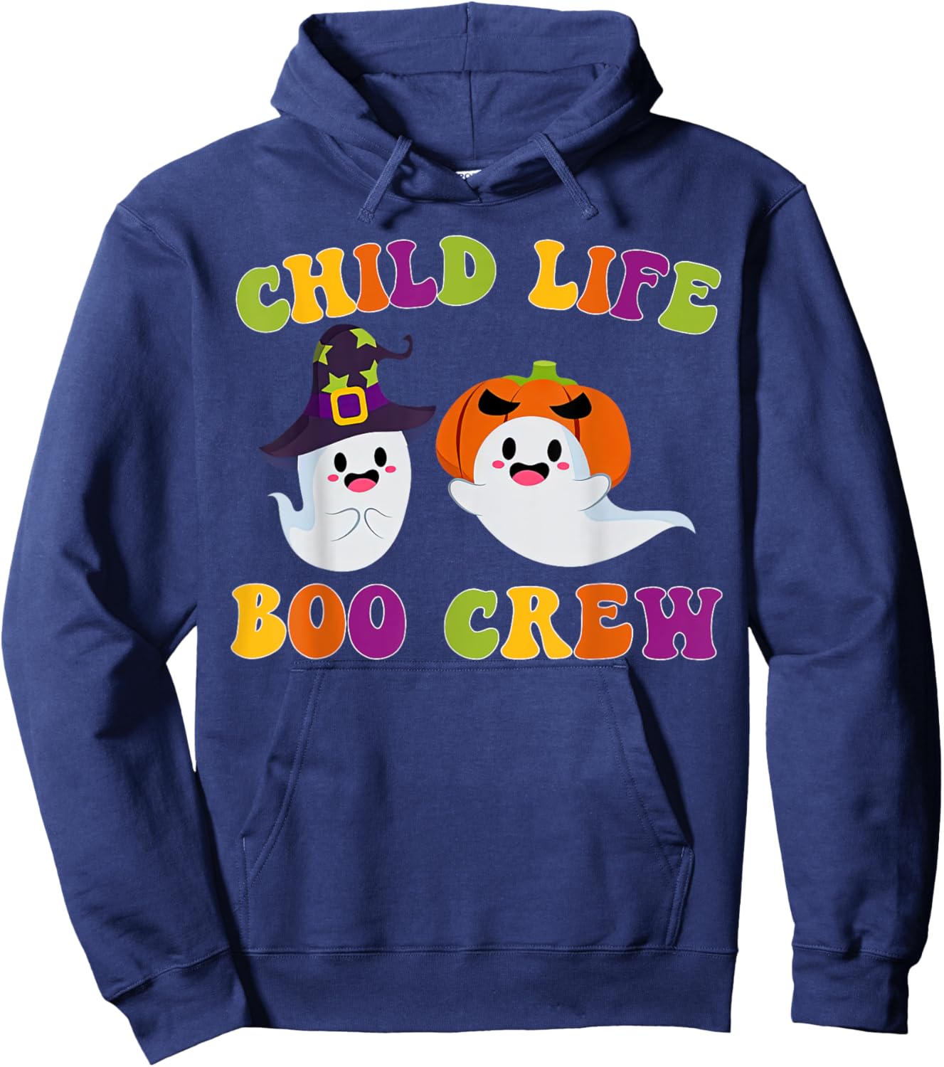 Child Life Boo Crew Ghost Halloween Child Life Specialist Hoodie - Hoodie | Navy