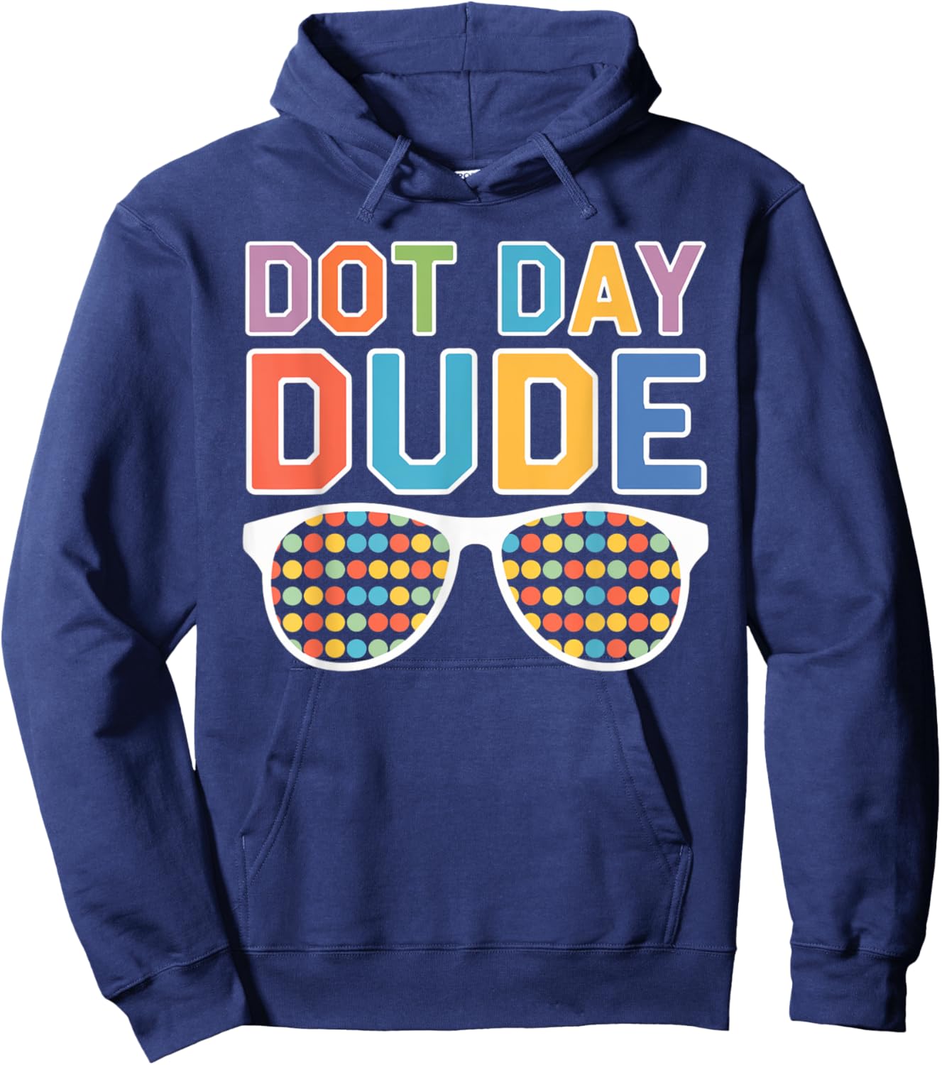 Dot Day Shirt for Kids Boys Girls Youths Dotted Dude Glasses Hoodie - Hoodie | Navy