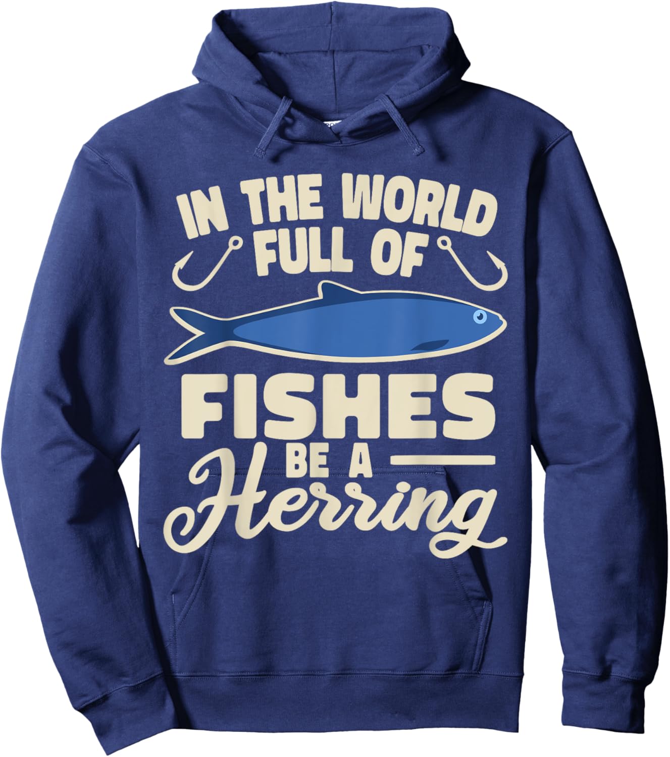 Clupeidae men women silvery schooling fish Herring Hoodie - Hoodie | Navy