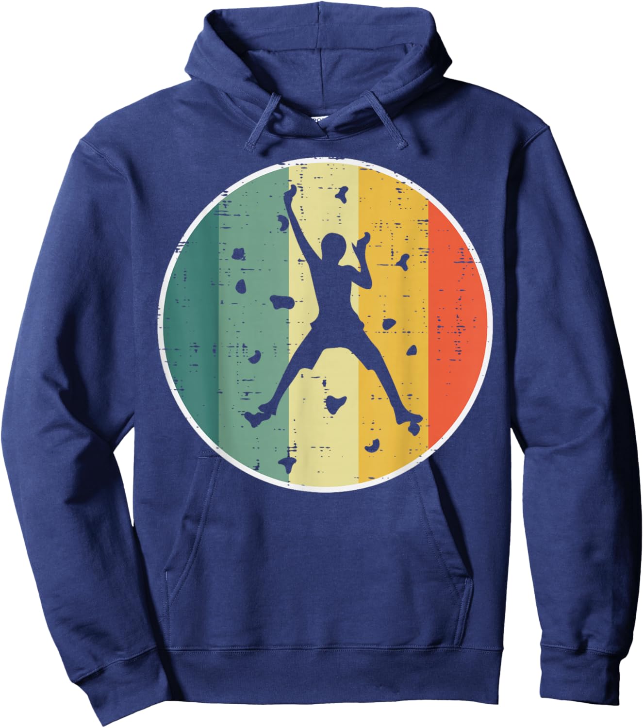 Wall Climbing Retro Rock Climber Bouldering Men Women Kids Hoodie - Hoodie | Navy