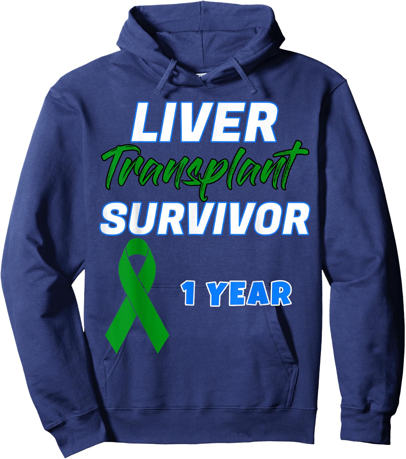 Liver Transplant First Anniversary One Year Survivor organ Hoodie - Hoodie | Navy