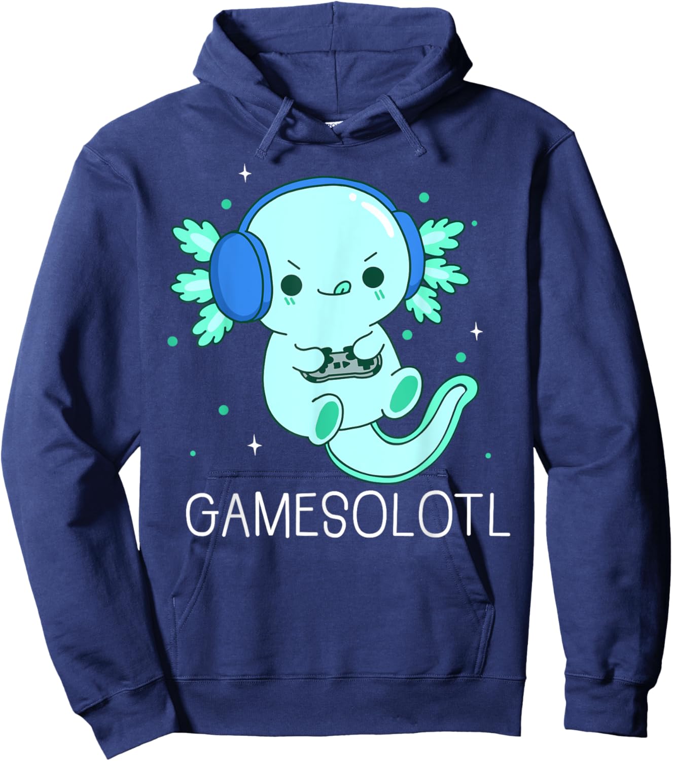 Kawaii Gamesolotl Axolotl Gamer Anime Gifts Boys Girls Hoodie - Hoodie | Navy
