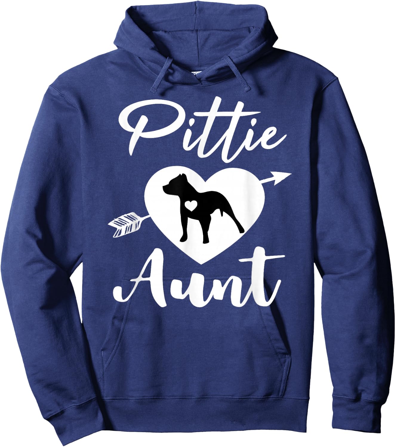 Pittie Aunt Cute Pitbull Auntie Heart Love Pit Bull Lover Hoodie - Hoodie | Navy