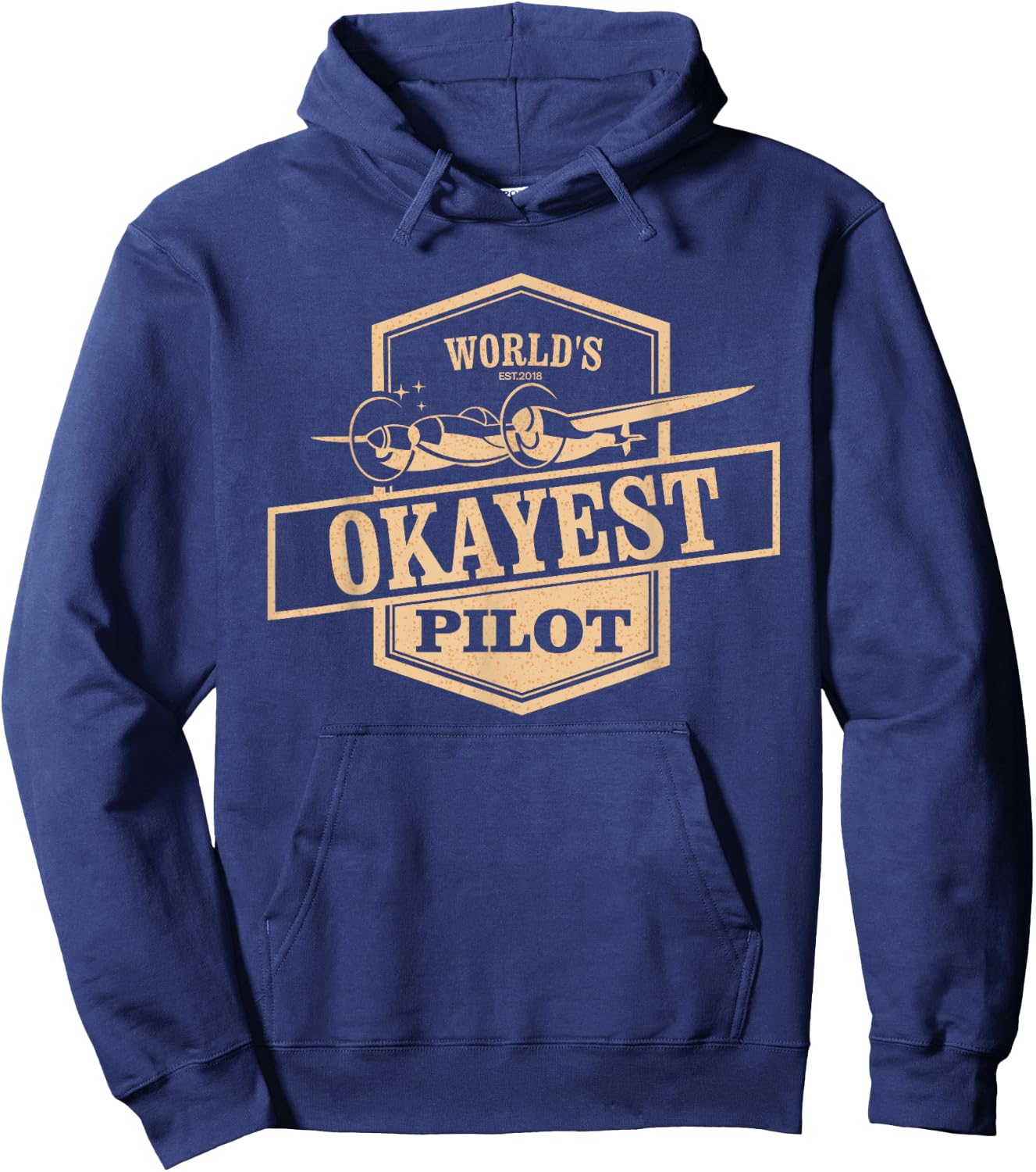 World's Okayest Pilot Funny Flying Hoodie - Hoodie | Navy