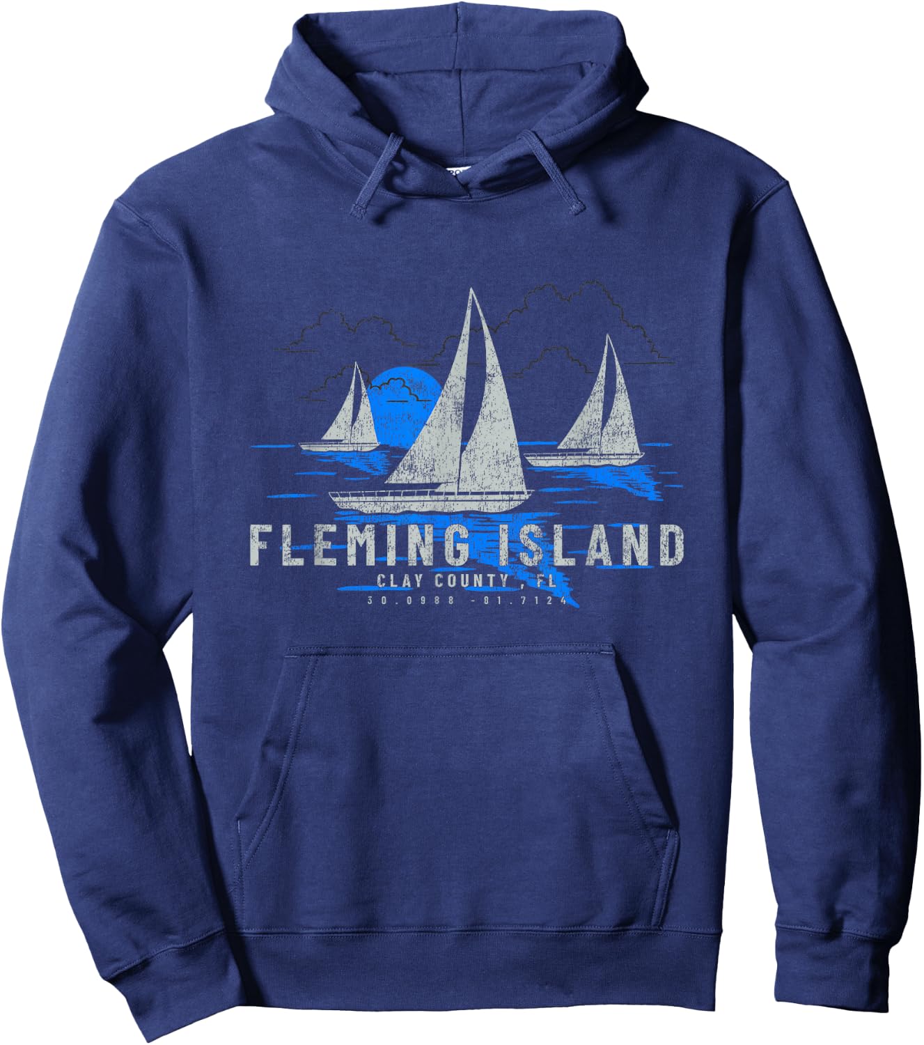 Fleming Island Florida Yachting Souvenir Fleming Island Hoodie - Hoodie | Navy