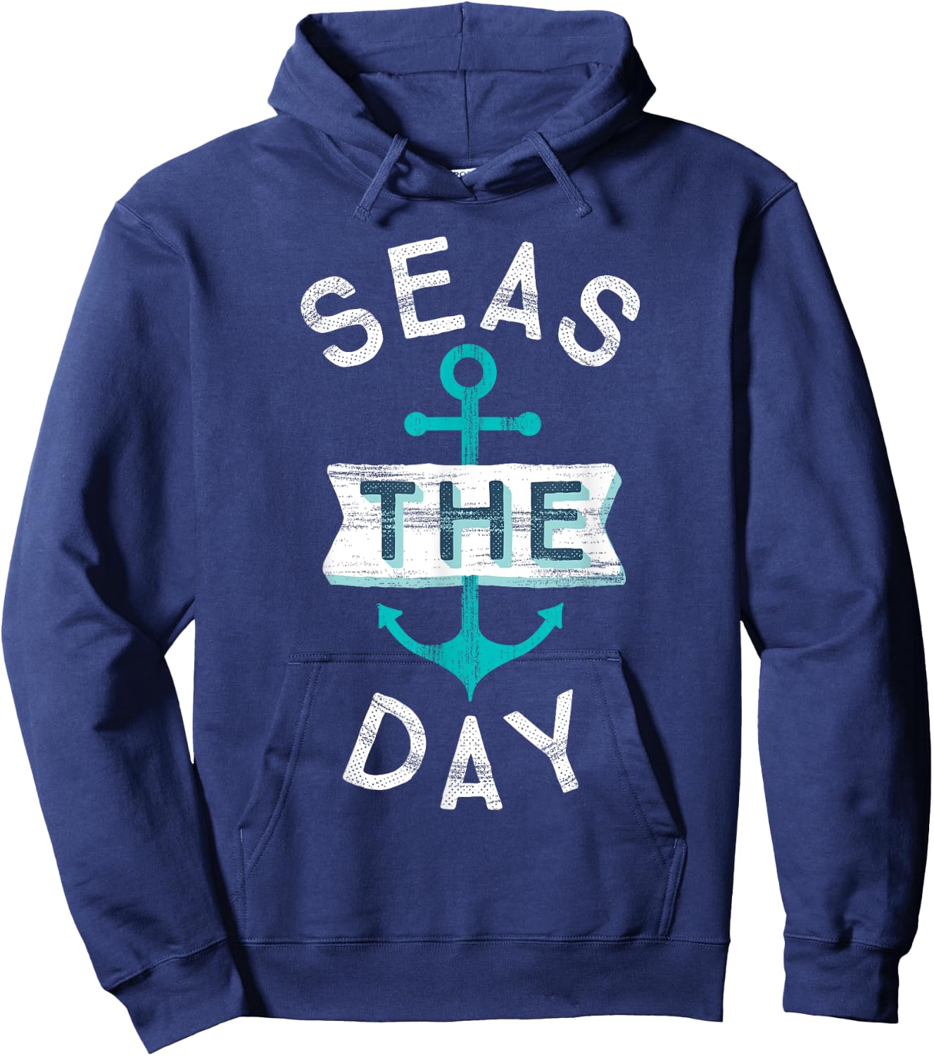 Funny Cruise Shirt Saying Seas Day Teal Nautical Anchor Gift Hoodie - Hoodie | Navy