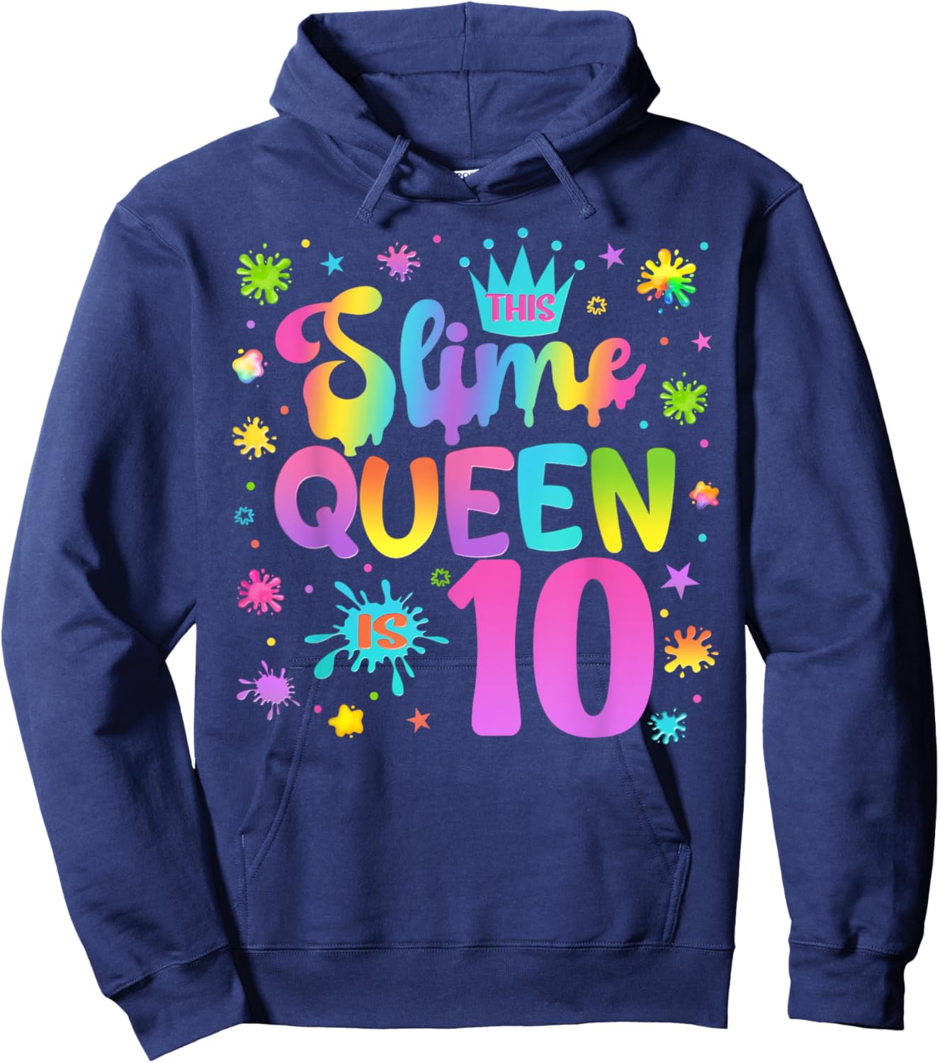 Slime Birthday Party Girl Colorful Outfit Hoodie - Hoodie | Navy
