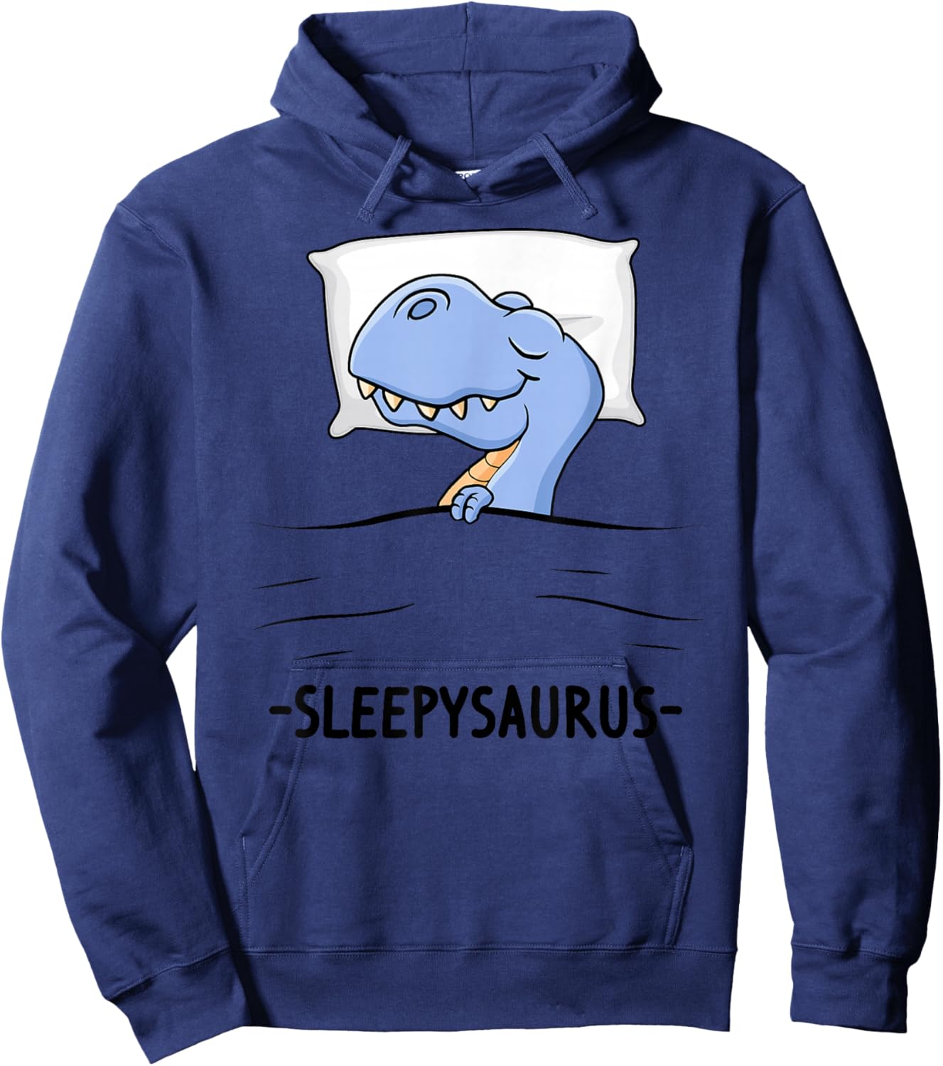 Lustig Dino Schlafoutfit schlafen Damen Pyjama Sleepysaurus Schlafshirt Schlafanzug Nachthemd Dinosaurier , Weiß, Klein, , Cartoon, Herbst, Winter Hoodie - Hoodie | Navy