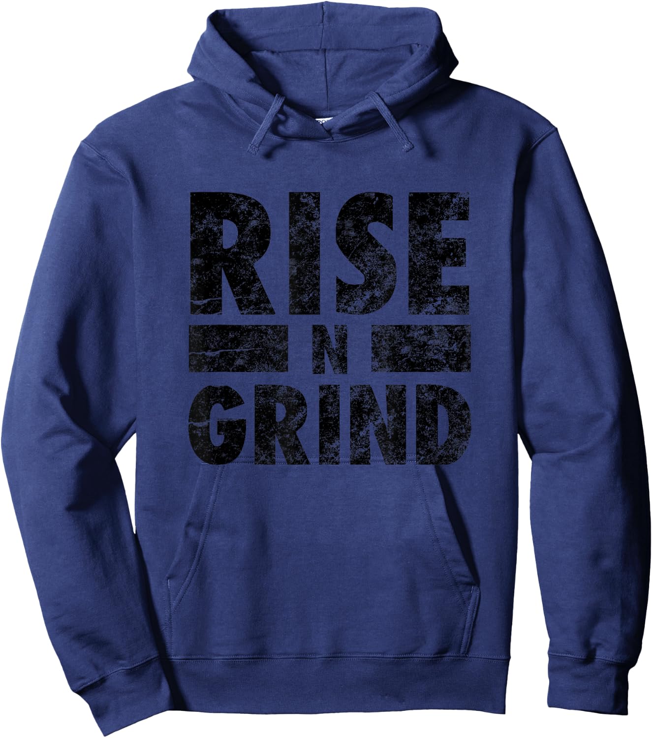 Gym Kiss Men's Grey Classic Fit Rise N Grind Workout , Small Hoodie - Hoodie | Navy