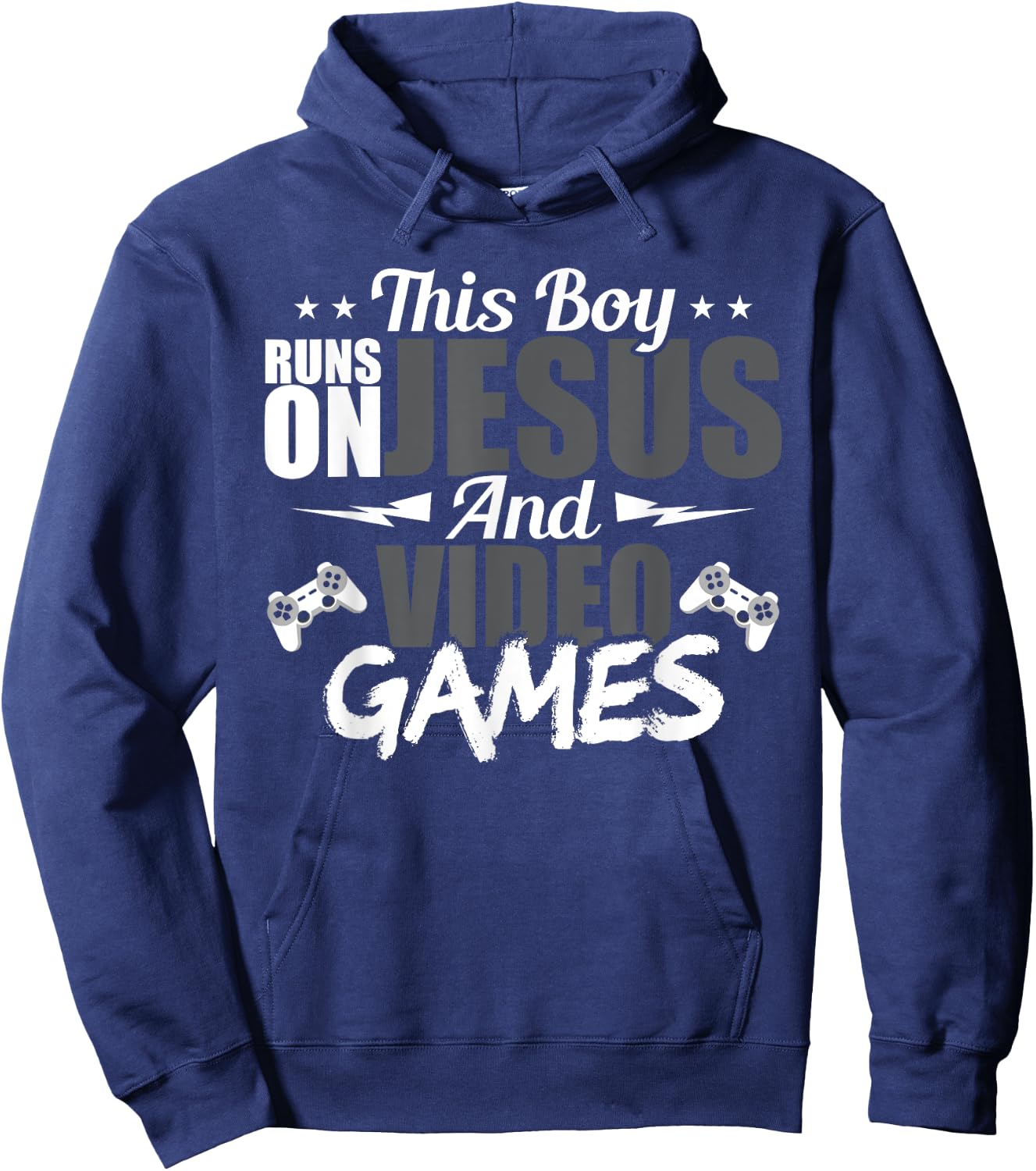 This Boy Runs On Jesus And Video Games Lover Gift Player Hoodie - Hoodie | Navy