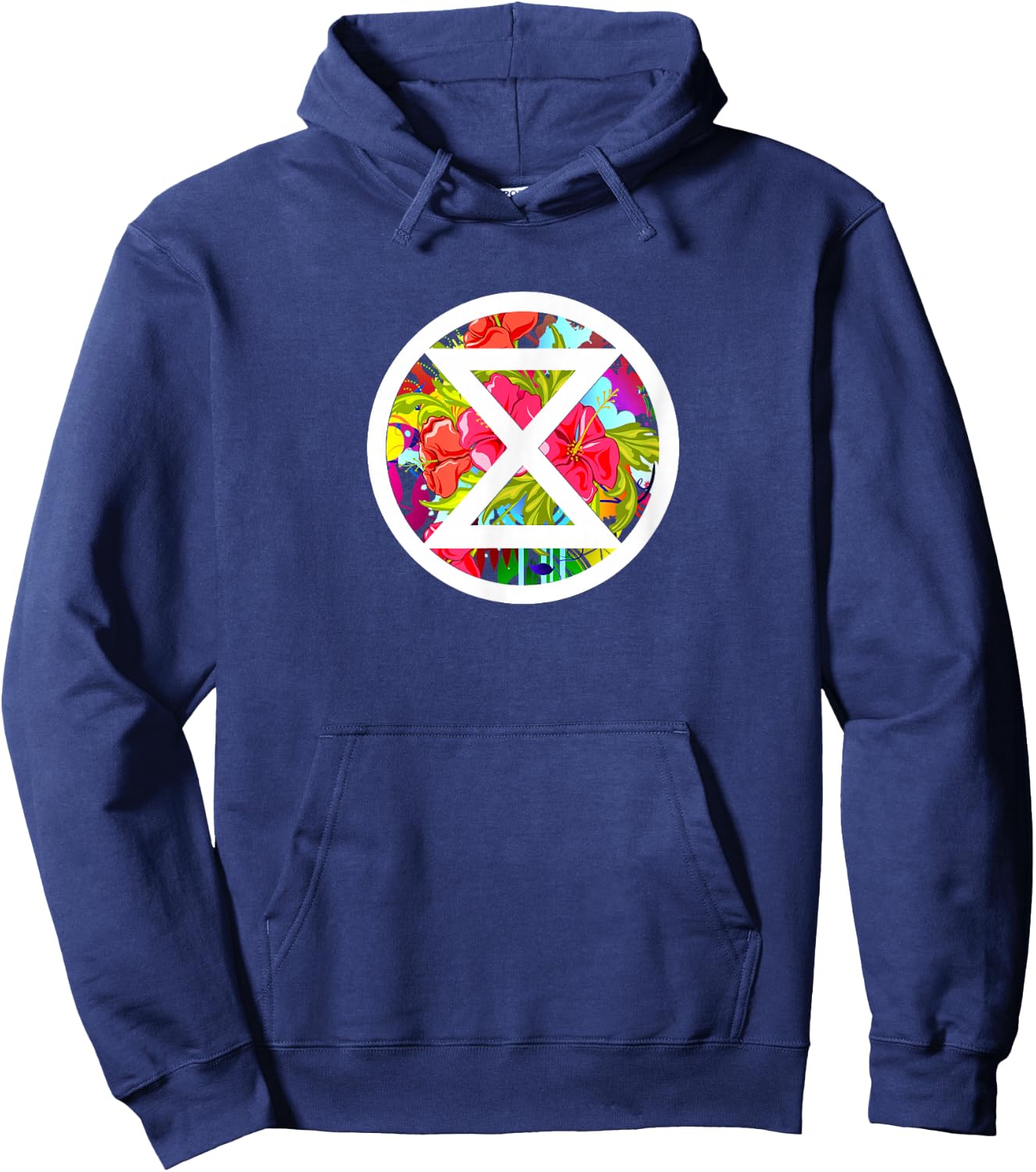 Extinction Rebellion Climate Change Flower Peace Hoodie - Hoodie | Navy