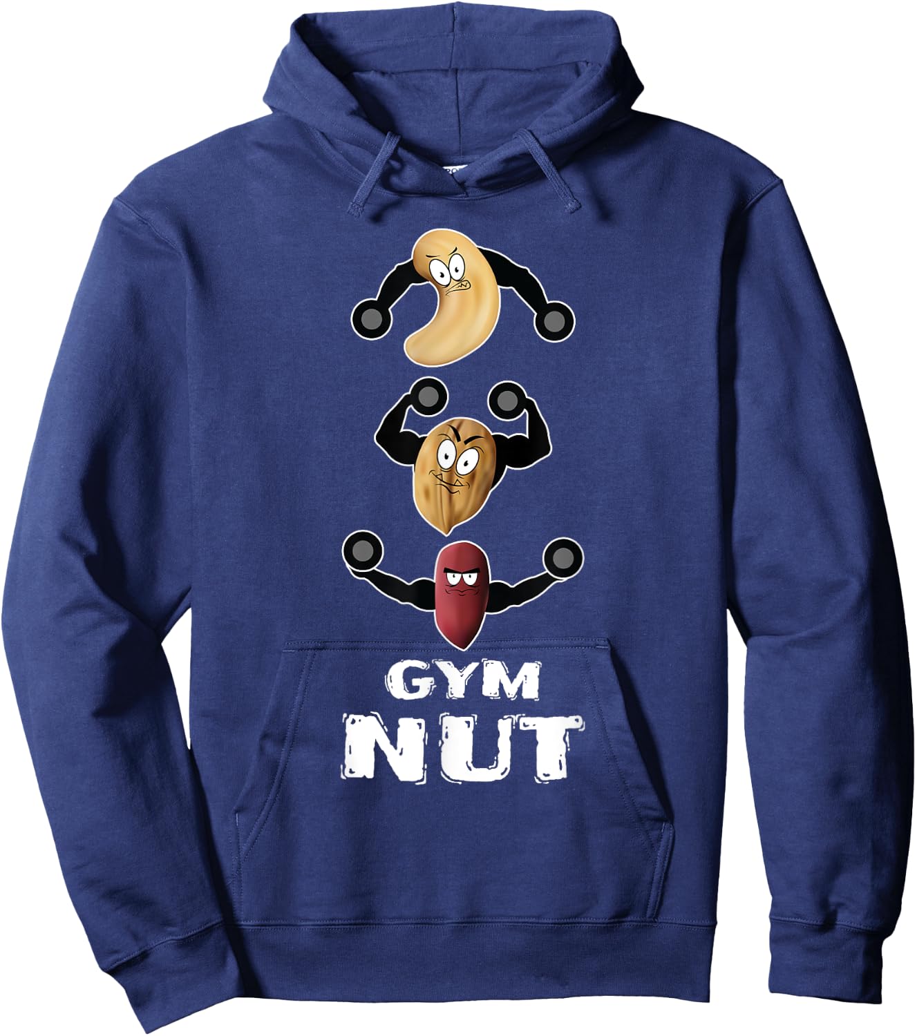 Gym Nut Funny Workout Shirt Nuts Pun Punny Guys Gift Hoodie - Hoodie | Navy