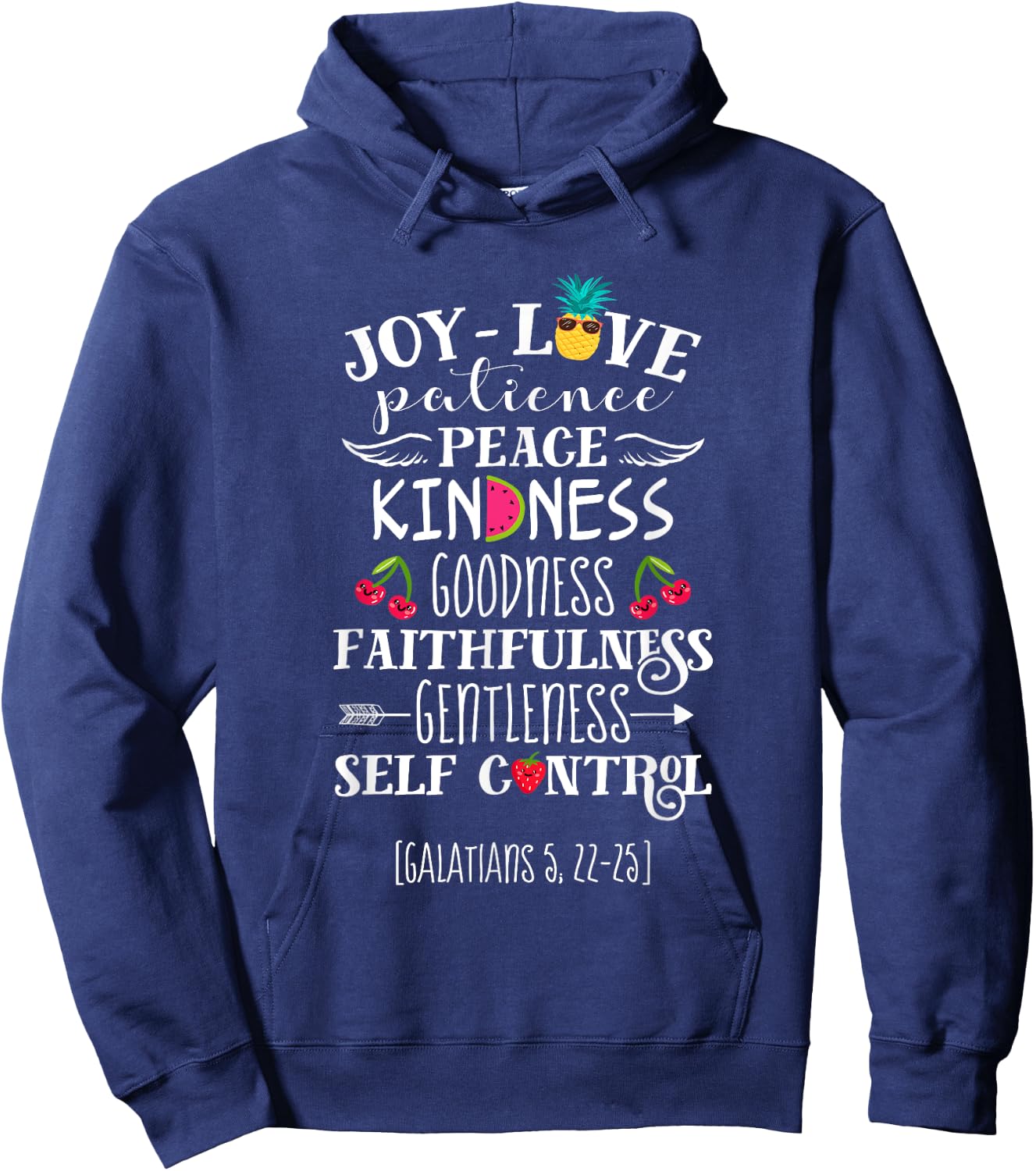 Fruit Of The Spirit Shirt Galatians 5:22-23 Bible Christian Hoodie - Hoodie | Navy