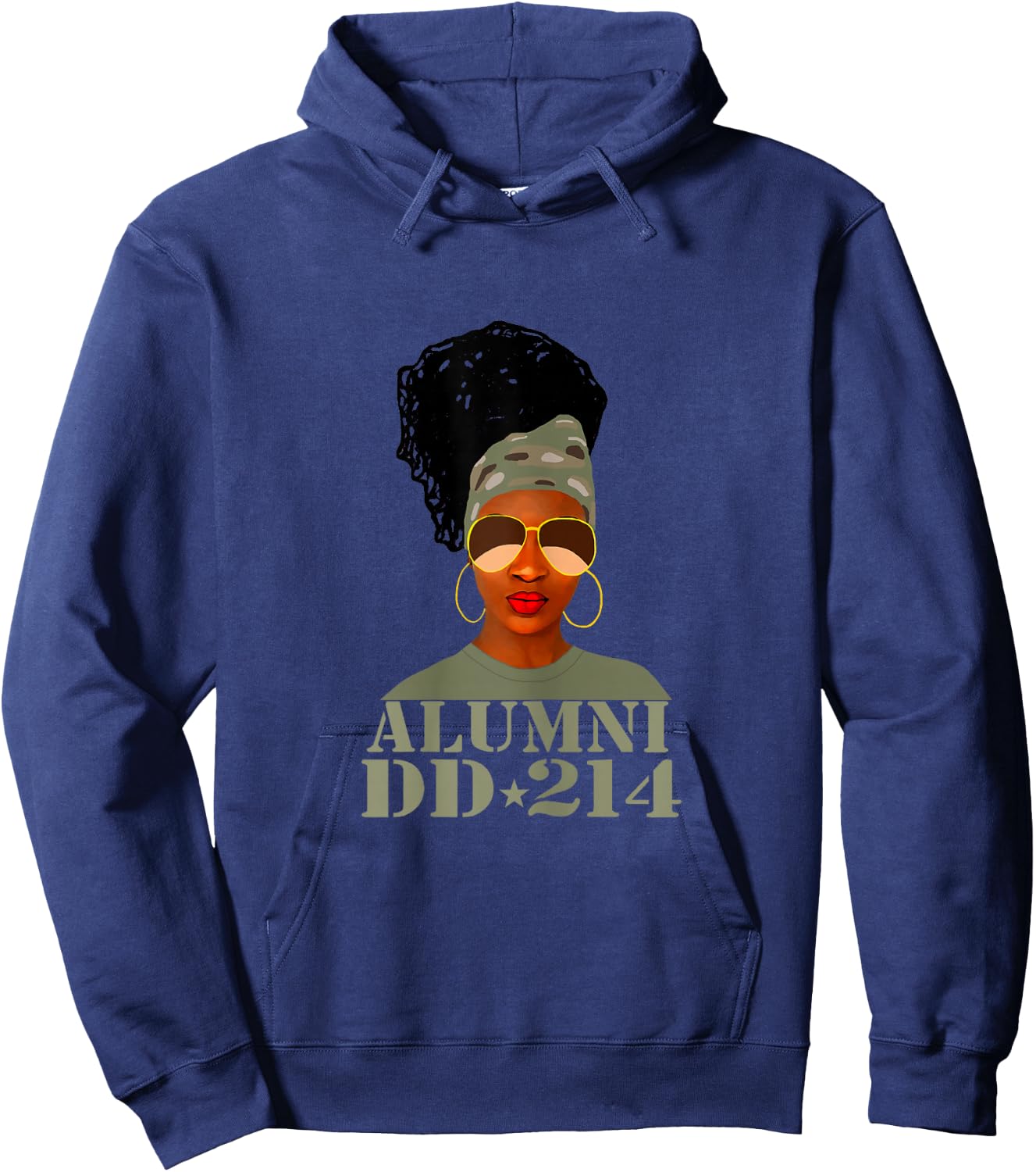 Alumni DD-214 African American Woman Veterans Day Hoodie - Hoodie | Navy