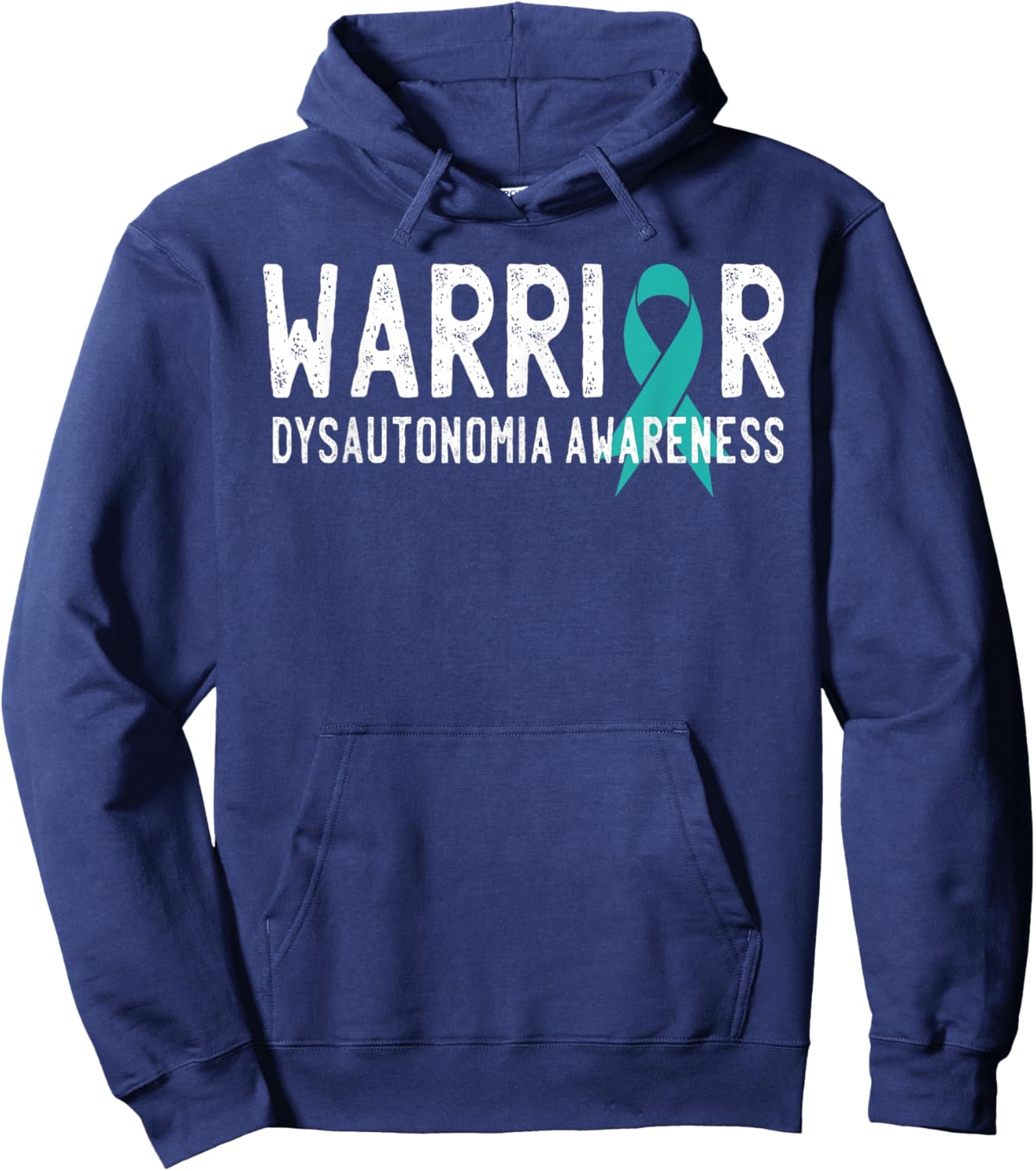 Warrior Dysautonomia Awareness Turquoise Ribbon Fighter Hoodie - Hoodie | Navy