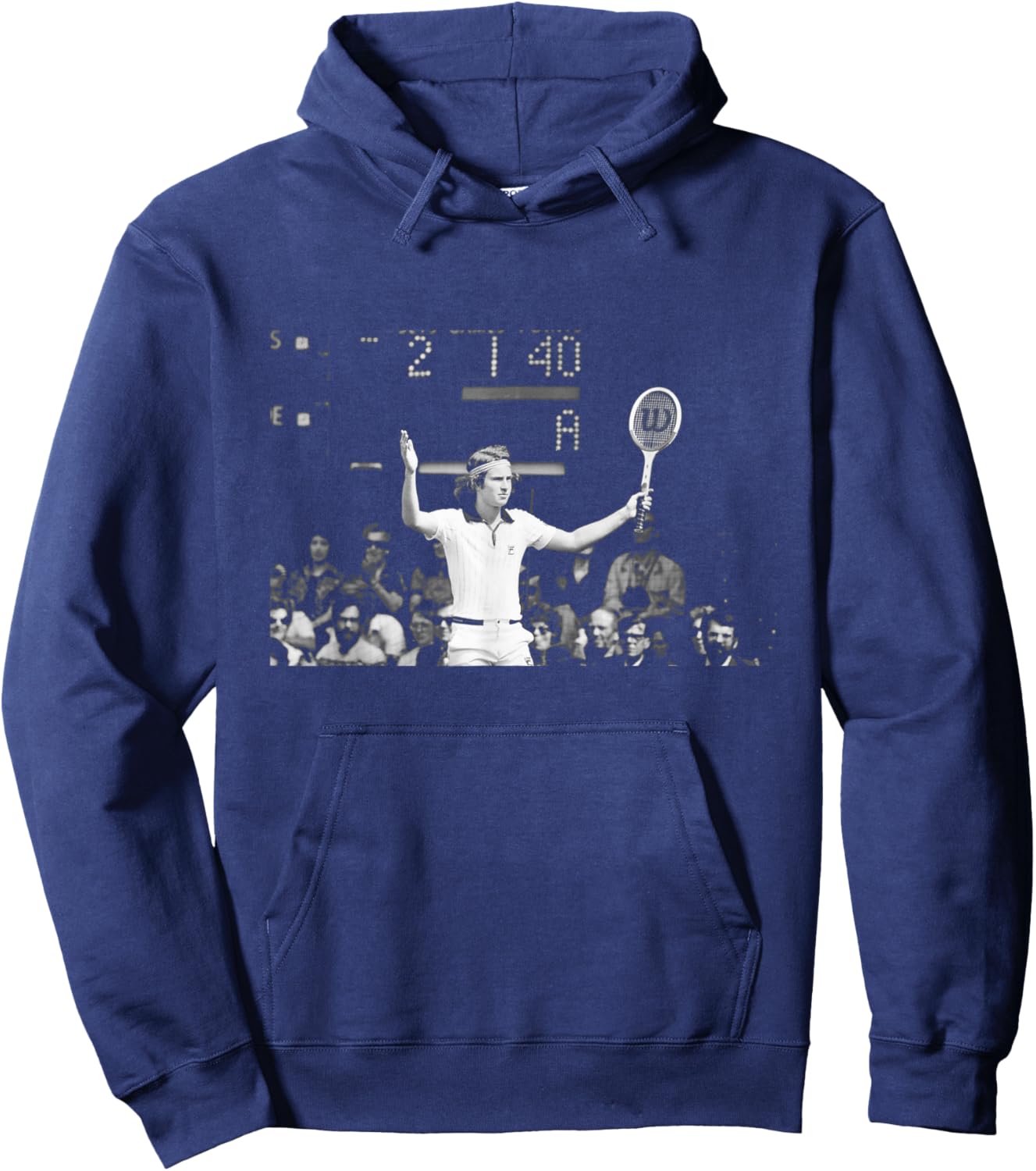 Wimbledon Tennis 1977 John McEnroe Complains to , Black, S Hoodie - Hoodie | Navy