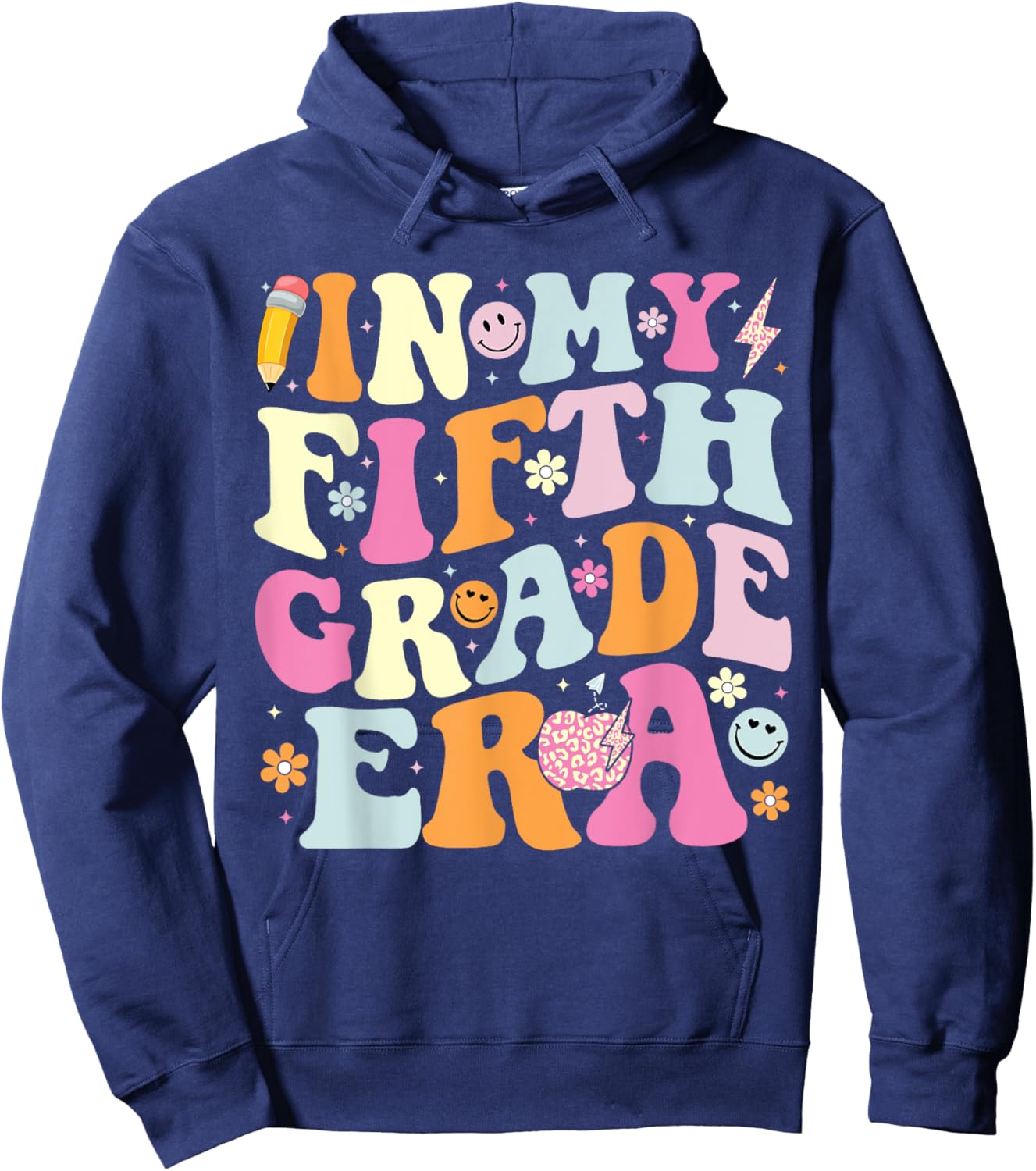 In My Fifth Grade Era Cool 5th Grade Teacher Back to School Women Kids Hoodie - Hoodie | Navy