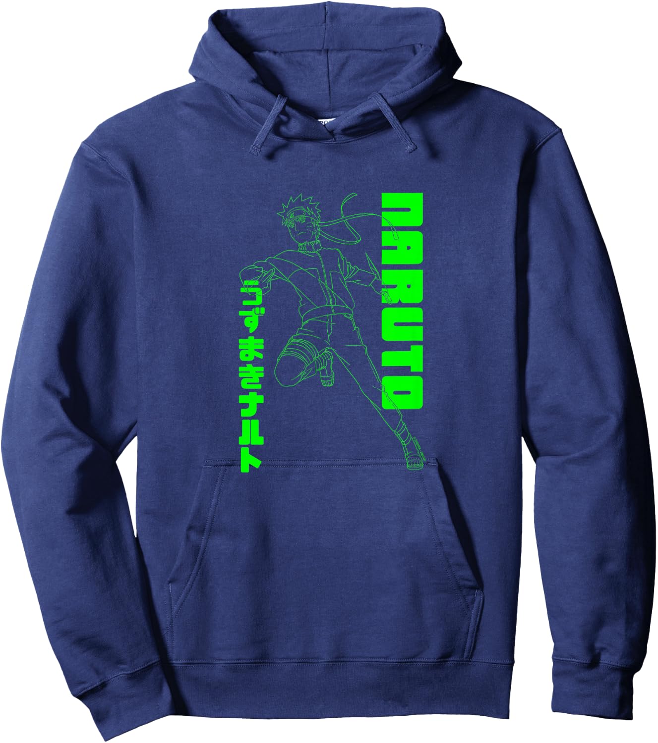Naruto Shippuden Naruto Neon Green Outline Anime Hoodie - Hoodie | Navy