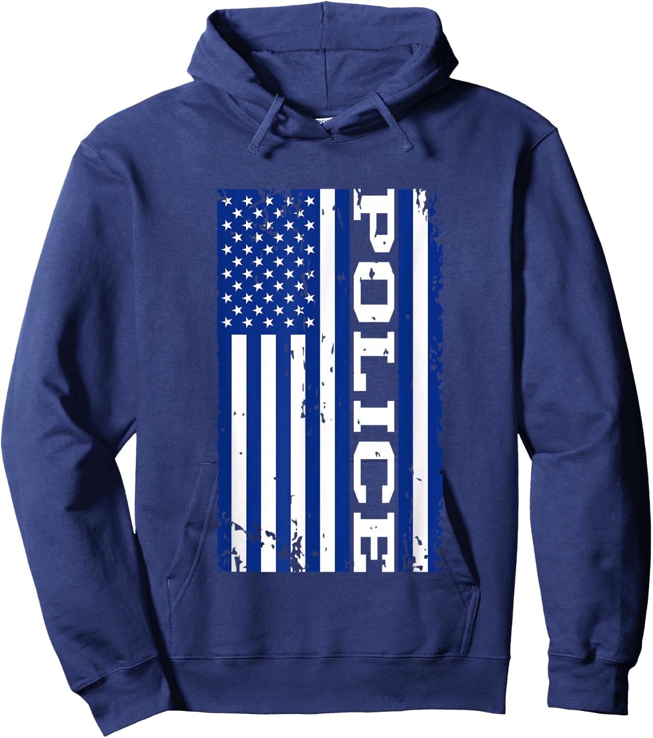 Police Officer USA American Flag Hoodie - Hoodie | Navy