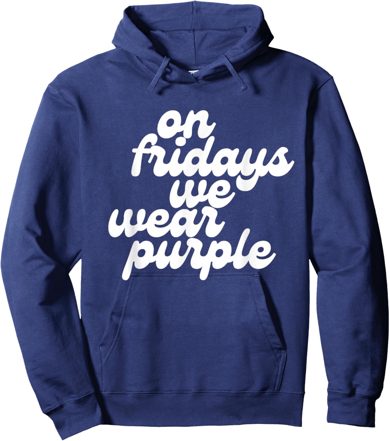School Spirit Fan Apparel On Fridays We Wear Purple Out Hoodie - Hoodie | Navy