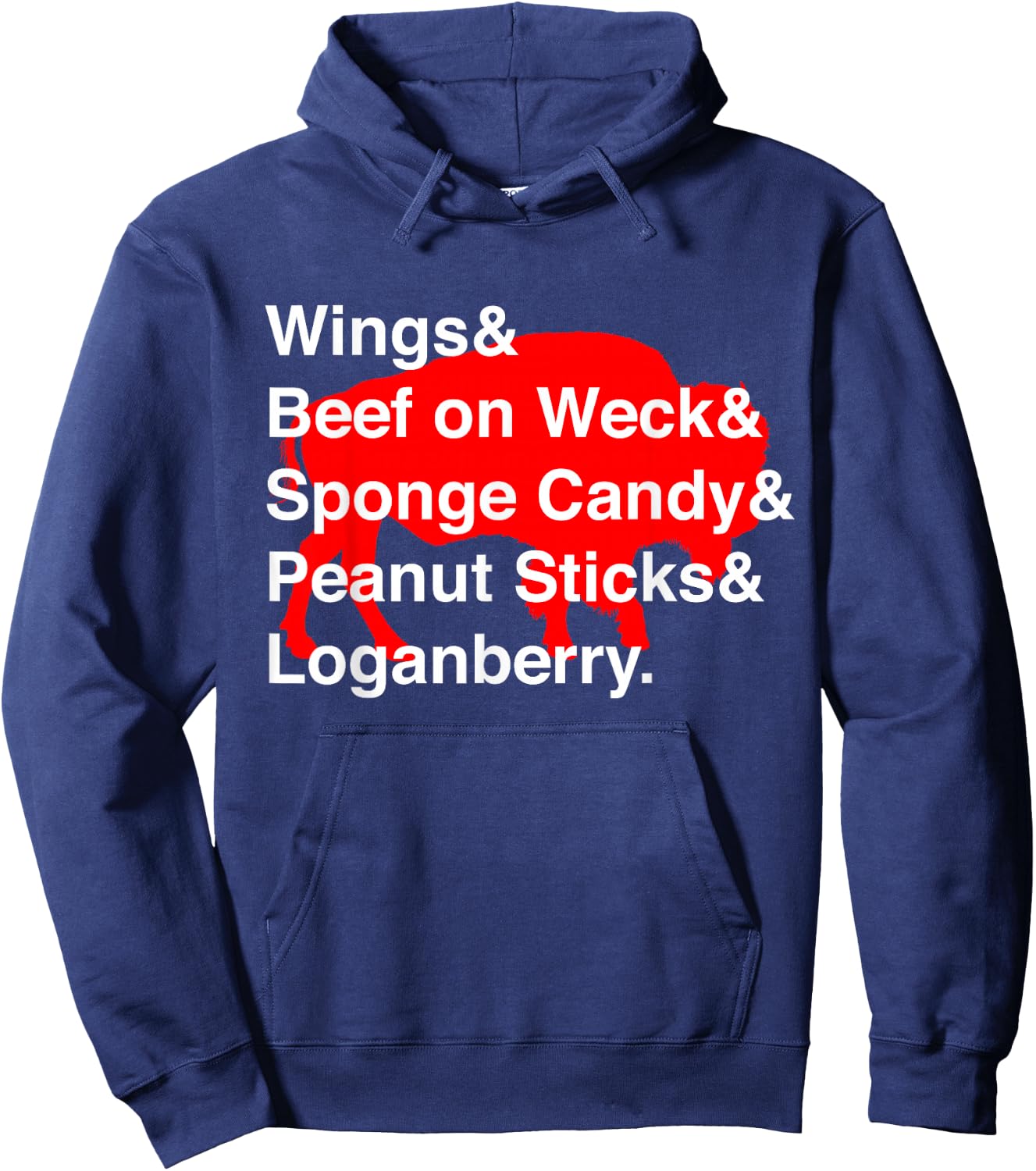 Classic Buffalo New York Foods Cute Buffalo NY Foodie Hoodie - Hoodie | Navy