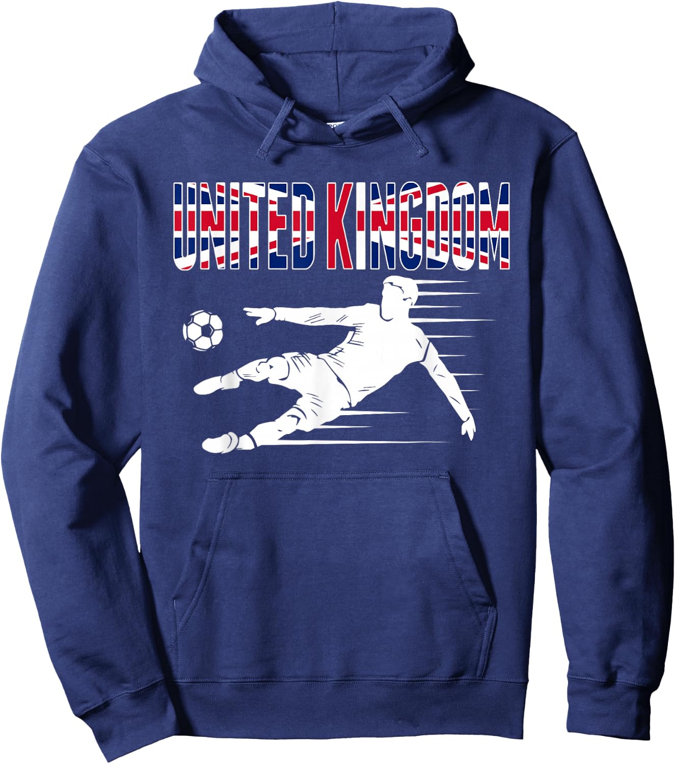 United Kingdom Soccer Fans Jersey British Football Supporter Hoodie - Hoodie | Navy